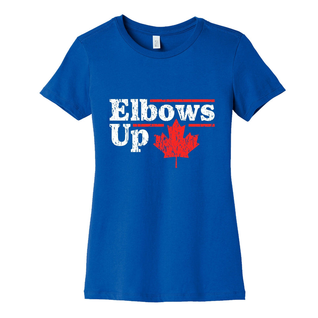 Elbows Up Canada Leaf Womens Cotton Tee Hoodie, Sweatshirt | PureTeeCo.com (Image 2)