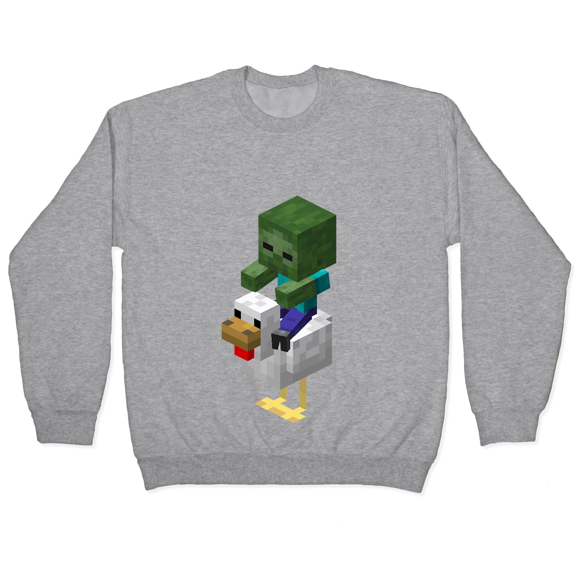 Chicken Jockey Crewneck Sweatshirt T-Shirts, Hoodie | PureTeeCo.com (Image 1)
