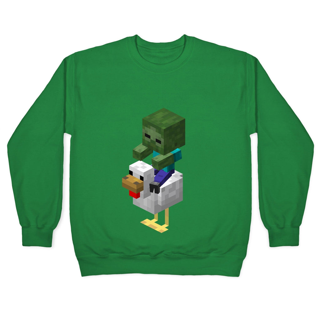 Chicken Jockey Crewneck Sweatshirt T-Shirts, Hoodie | PureTeeCo.com (Image 2)