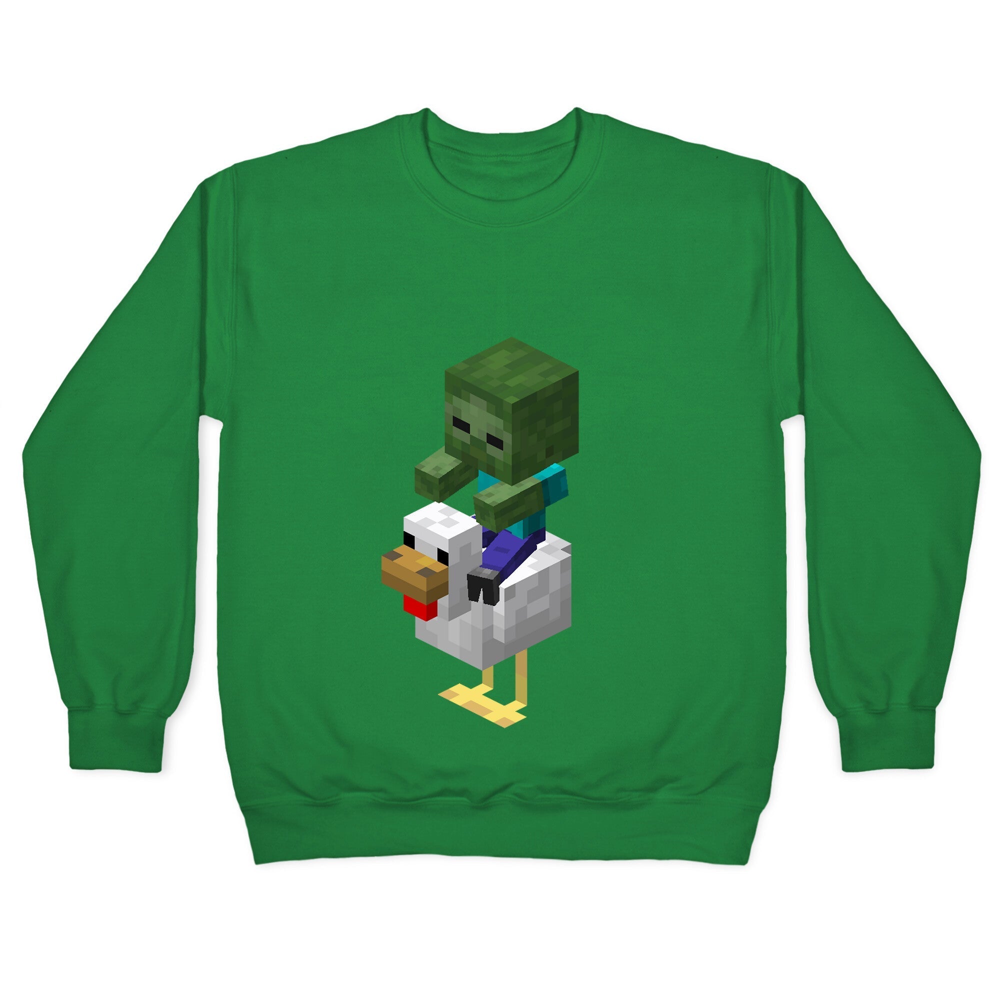 Chicken Jockey Crewneck Sweatshirt T-Shirts, Hoodie | PureTeeCo.com (Image 2)