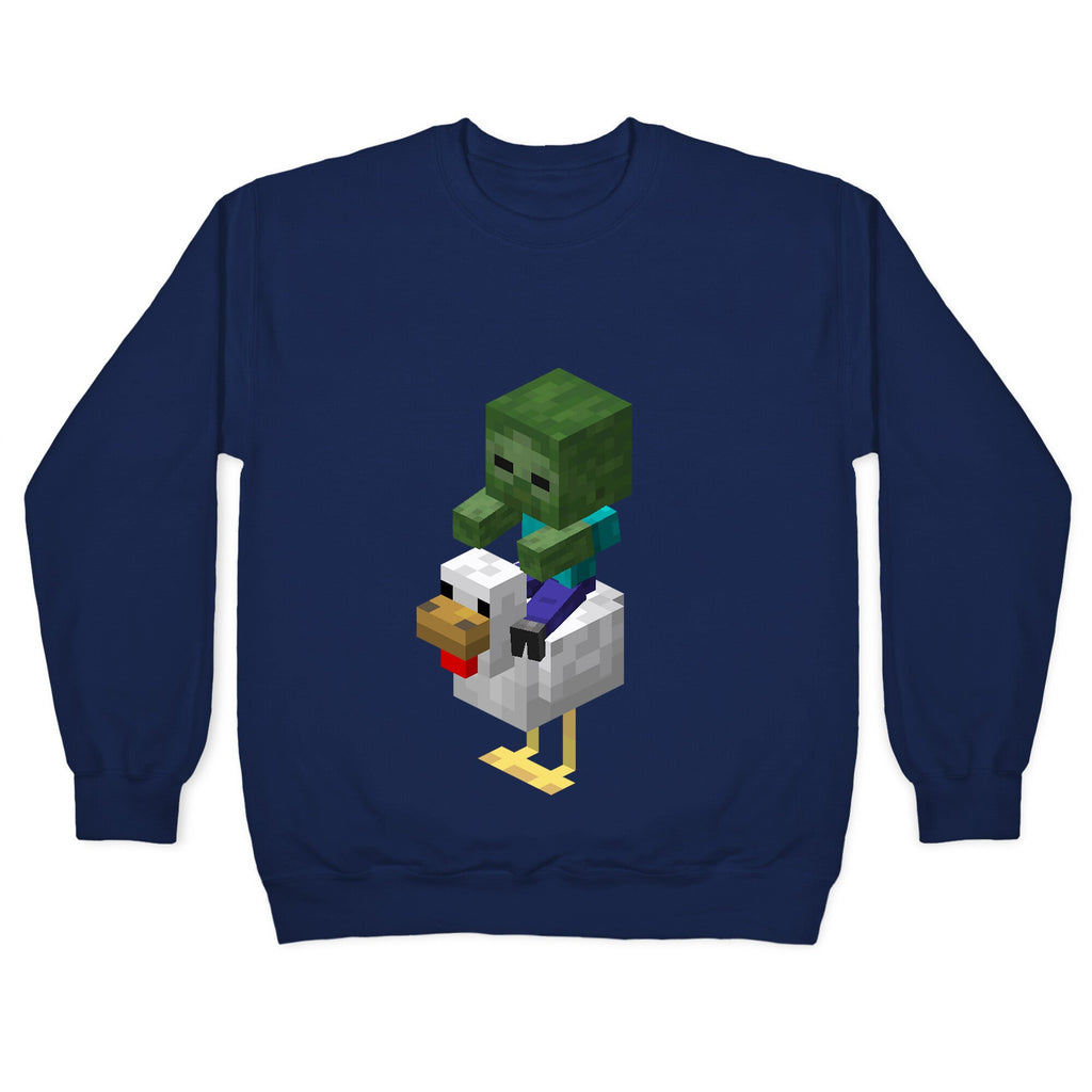 Chicken Jockey Crewneck Sweatshirt T-Shirts, Hoodie | PureTeeCo.com (Image 3)
