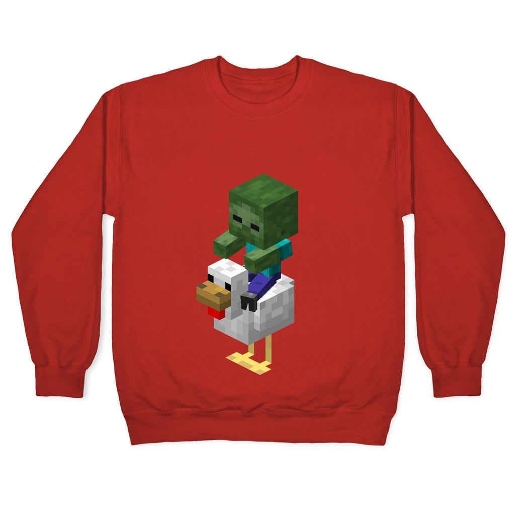 Chicken Jockey Crewneck Sweatshirt T-Shirts, Hoodie | PureTeeCo.com (Image 4)