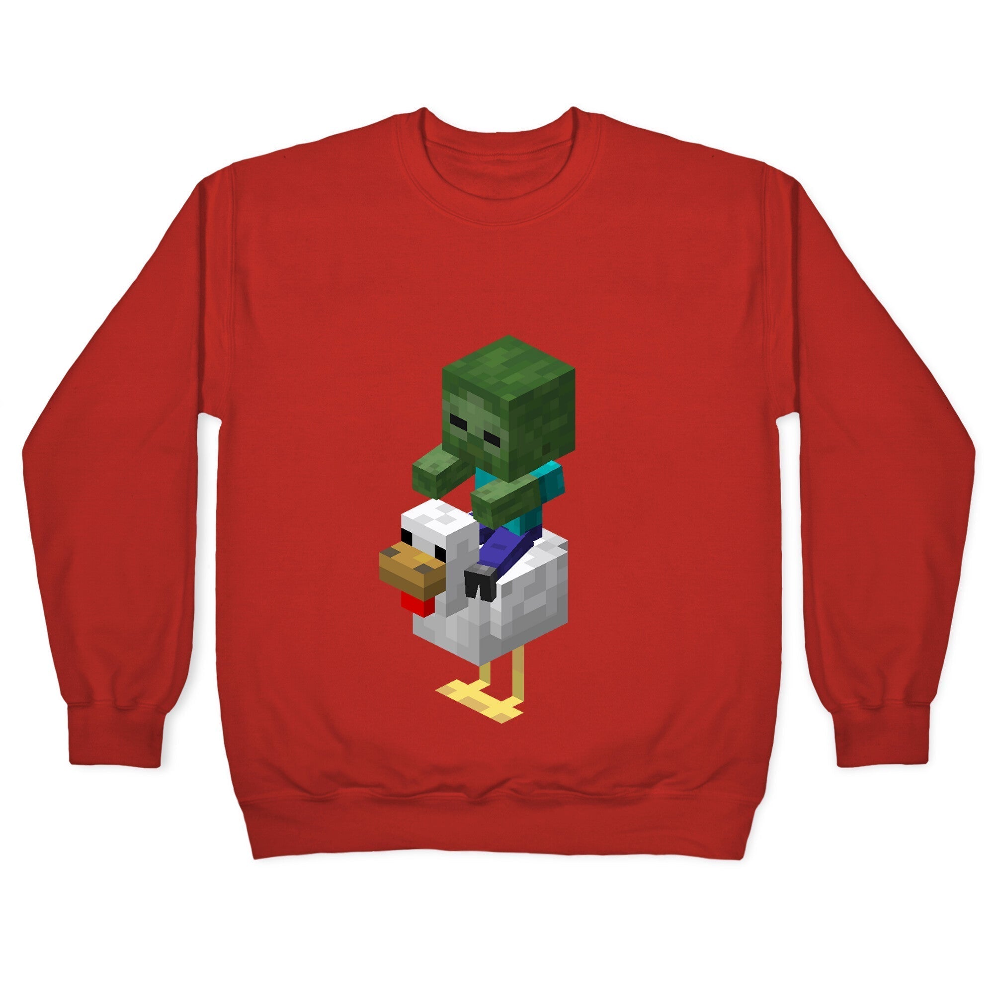 Chicken Jockey Crewneck Sweatshirt T-Shirts, Hoodie | PureTeeCo.com (Image 4)