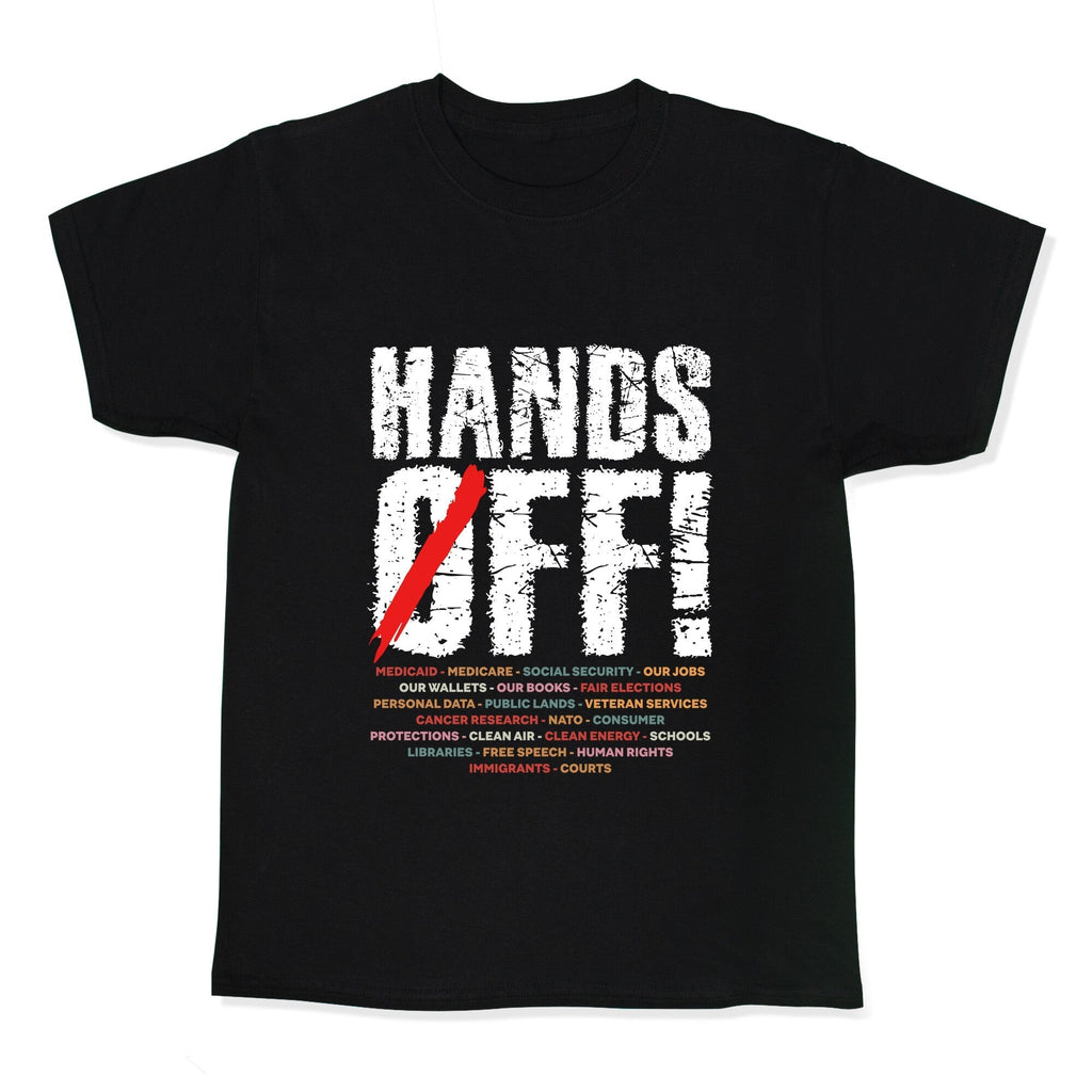 Hands Off Political Protest Kids Tee Hoodie, Sweatshirt | PureTeeCo.com (Image 1)