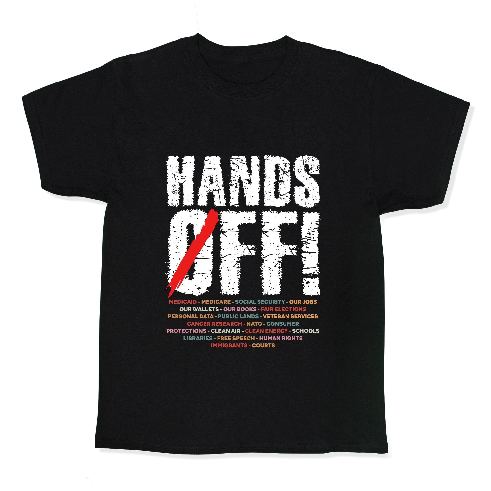 Hands Off Political Protest Kids Tee Hoodie, Sweatshirt | PureTeeCo.com (Image 1)