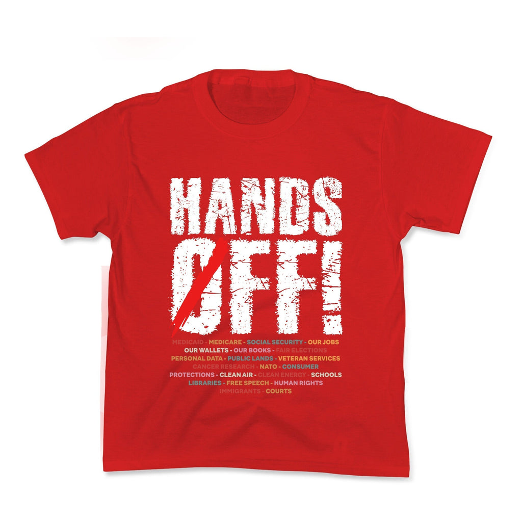Hands Off Political Protest Kids Tee Hoodie, Sweatshirt | PureTeeCo.com (Image 3)