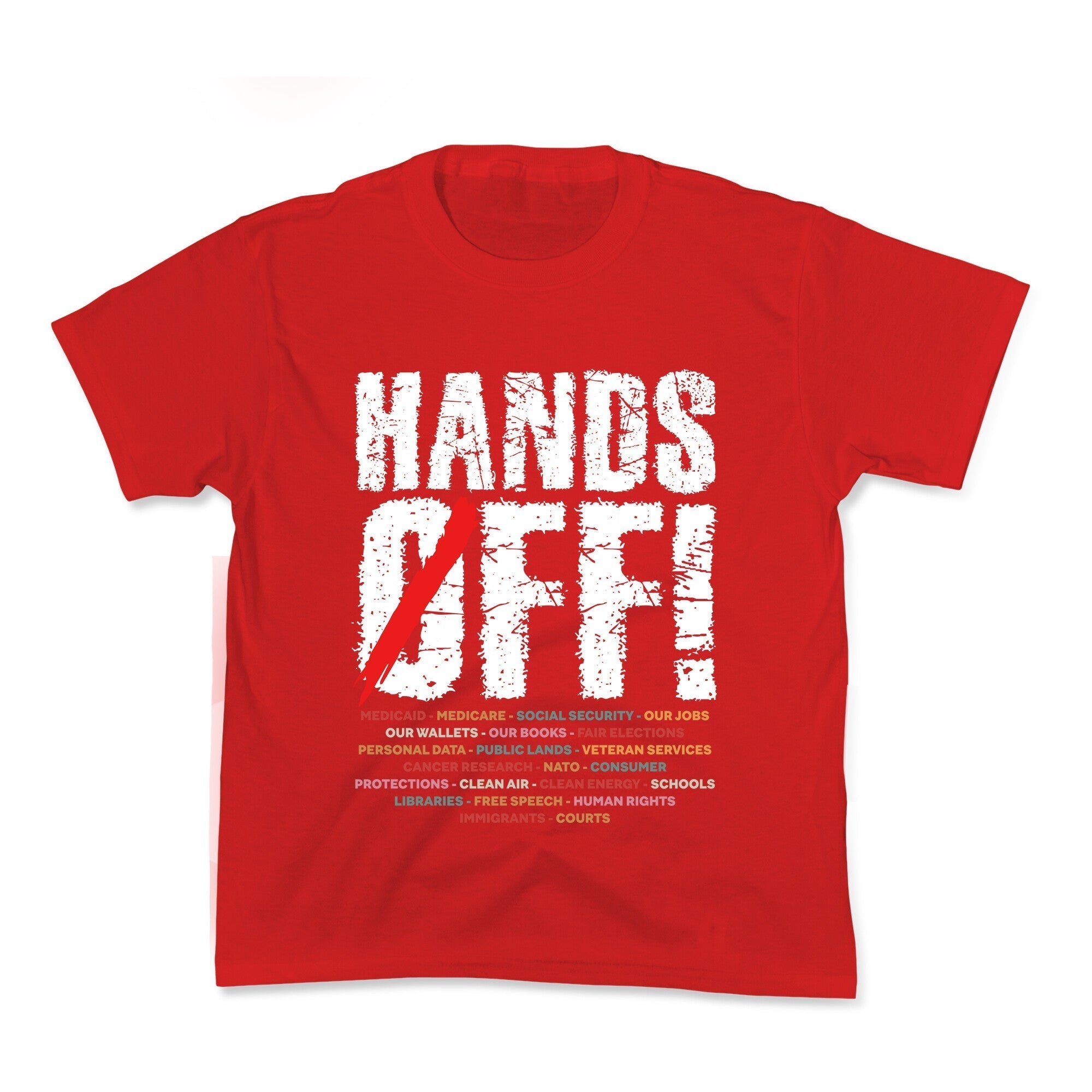 Hands Off Political Protest Kids Tee Hoodie, Sweatshirt | PureTeeCo.com (Image 3)