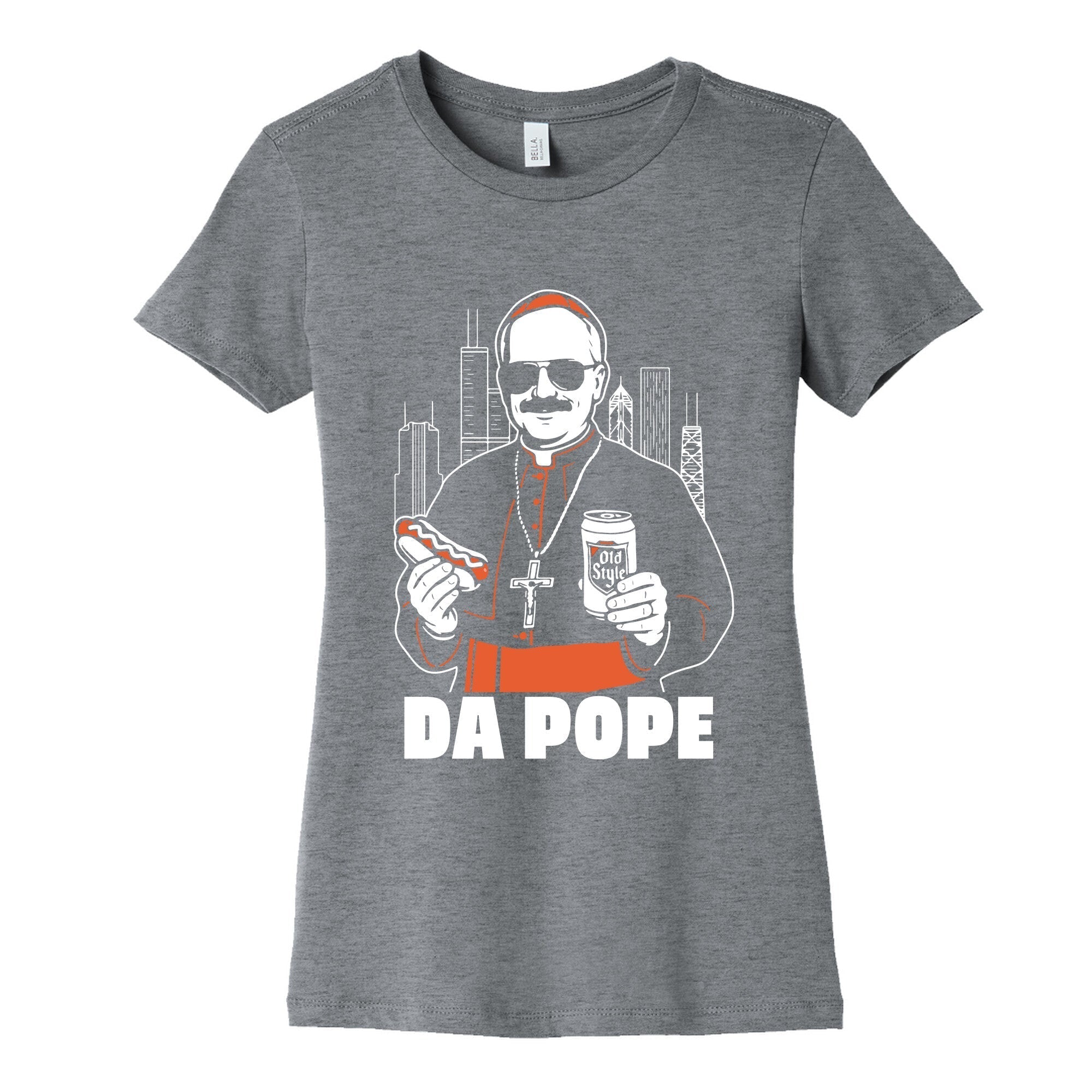Da Pope Leo Womens Cotton Tee Hoodie, Sweatshirt | PureTeeCo.com (Image 1)