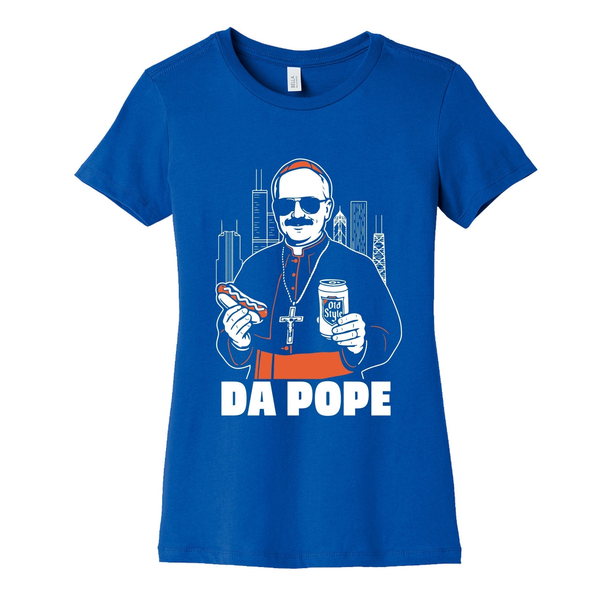 Da Pope Leo Womens Cotton Tee Hoodie, Sweatshirt | PureTeeCo.com (Image 2)