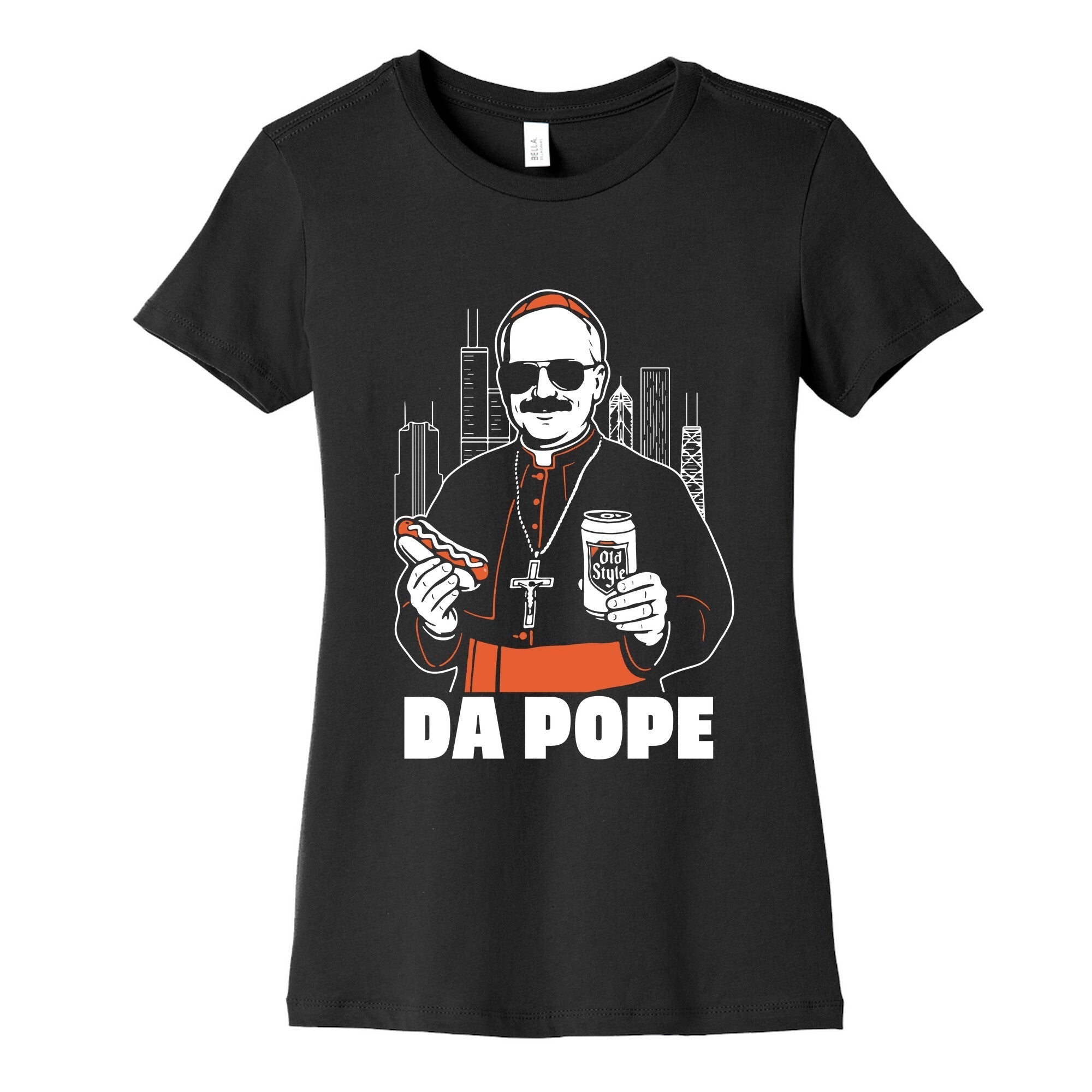 Da Pope Leo Womens Cotton Tee Hoodie, Sweatshirt | PureTeeCo.com (Image 3)