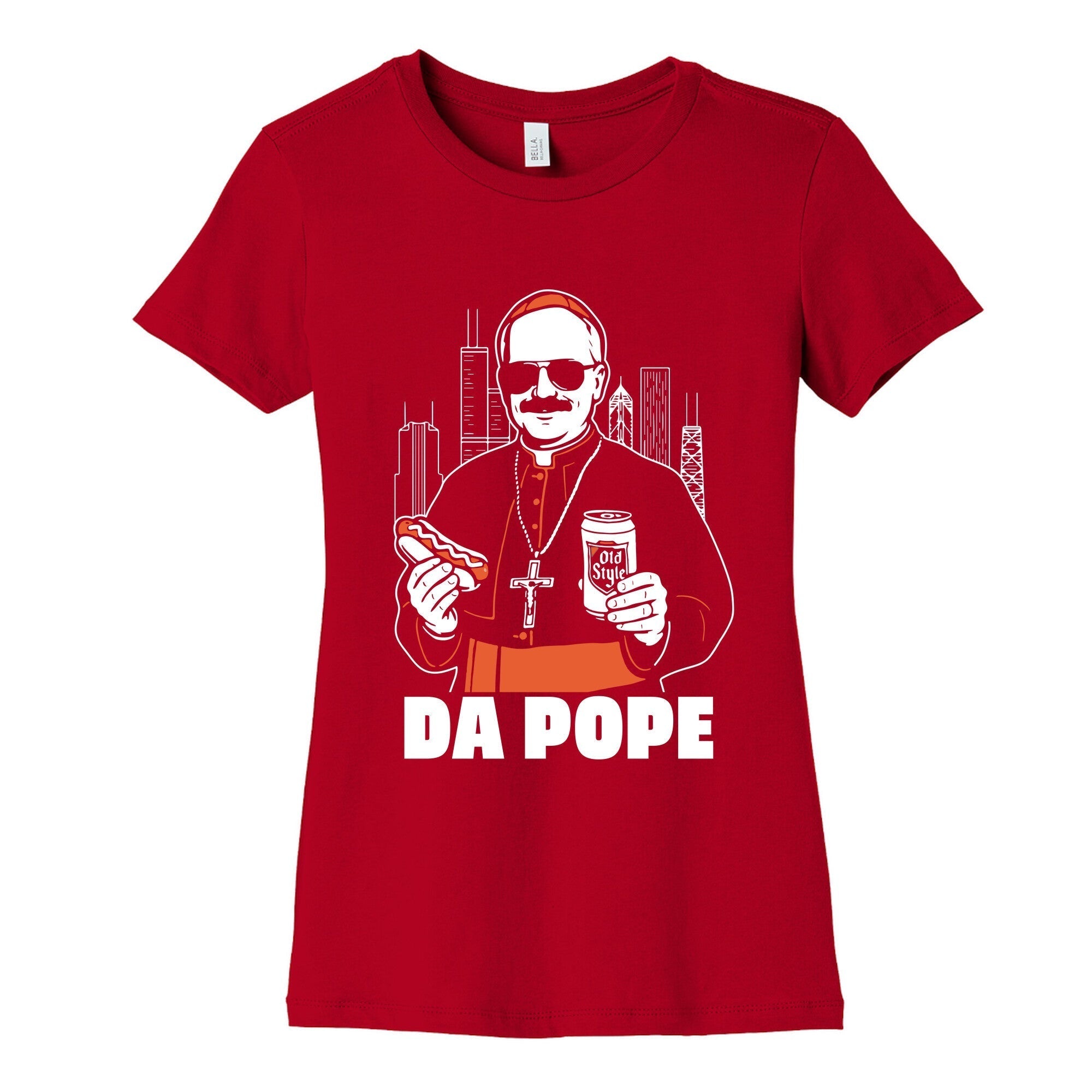 Da Pope Leo Womens Cotton Tee Hoodie, Sweatshirt | PureTeeCo.com (Image 4)