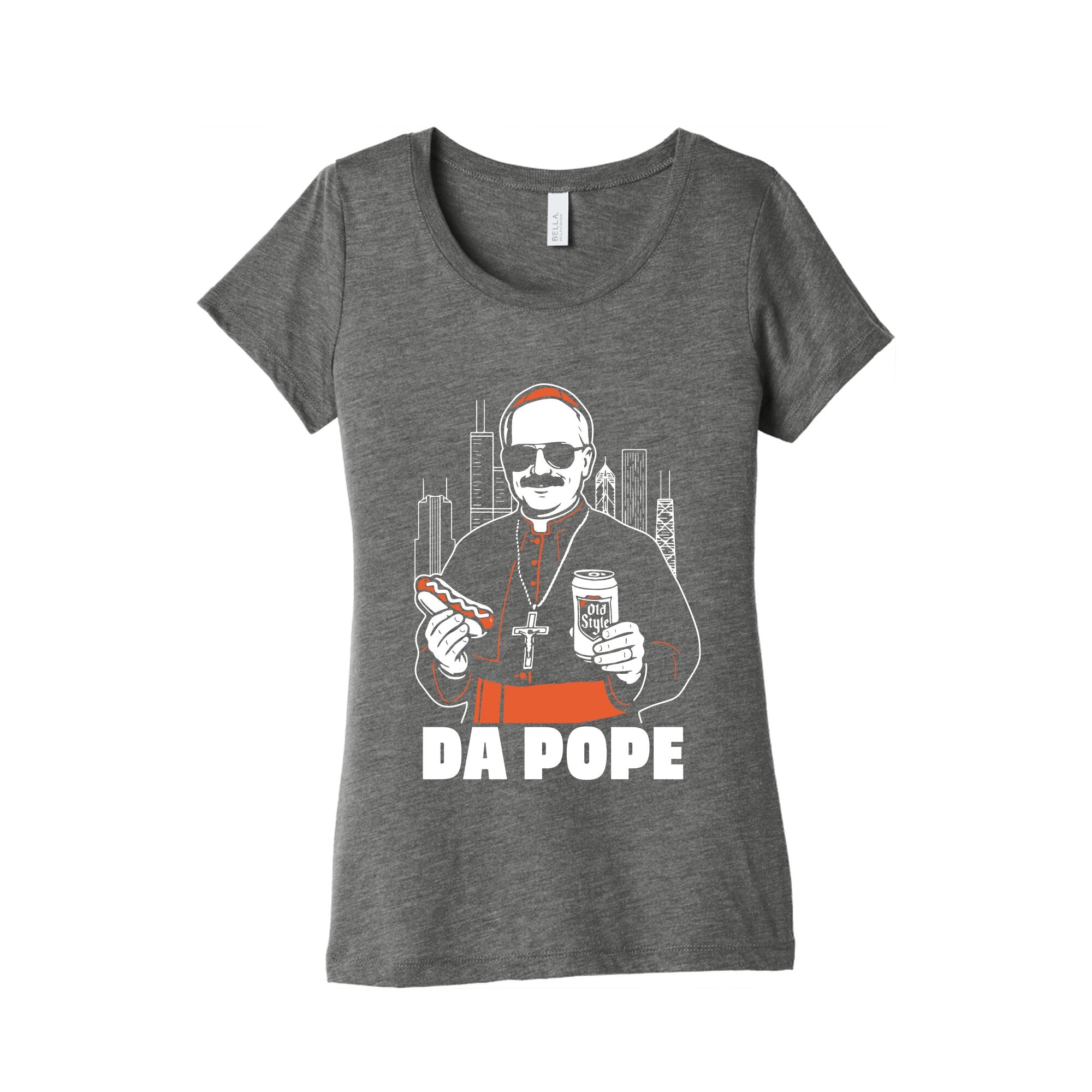 Da Pope Leo Womens Triblend Tee Hoodie, Sweatshirt | PureTeeCo.com (Image 2)