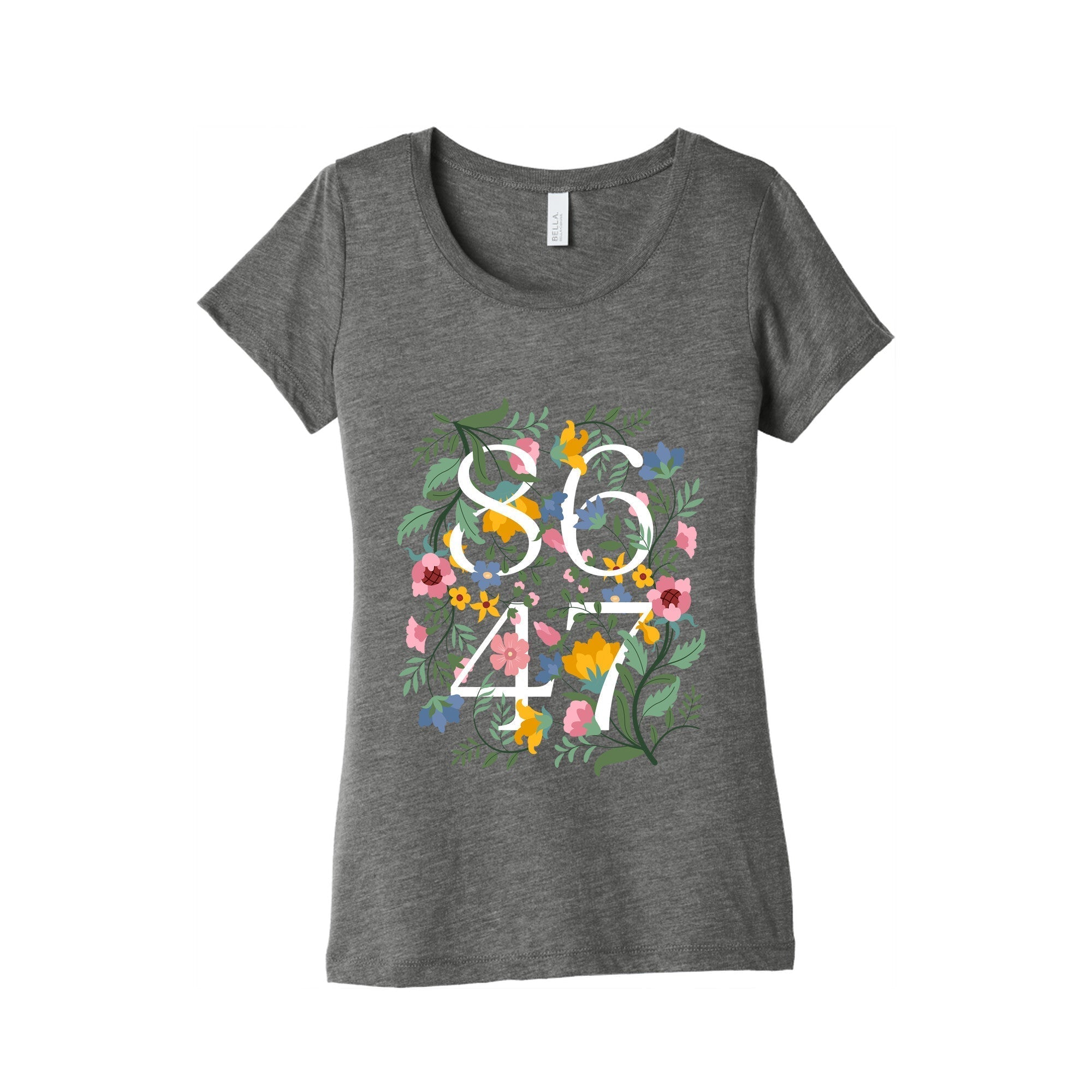 8647 Anti Trump Floral Womens Triblend Tee Hoodie, Sweatshirt | PureTeeCo.com (Image 2)