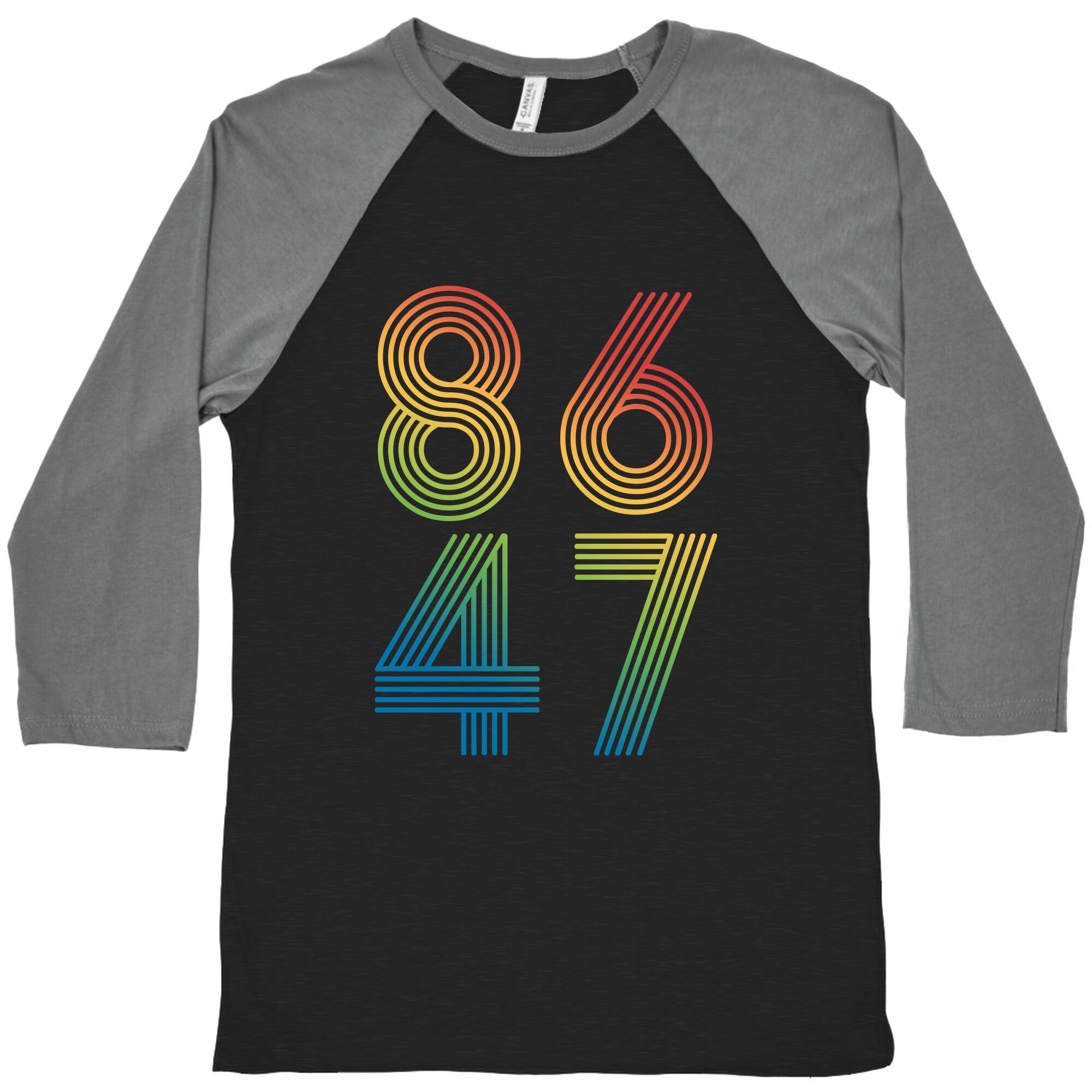 8647 Anti Trump Rainbow Baseball Tee Hoodie, Sweatshirt | PureTeeCo.com (Image 1)