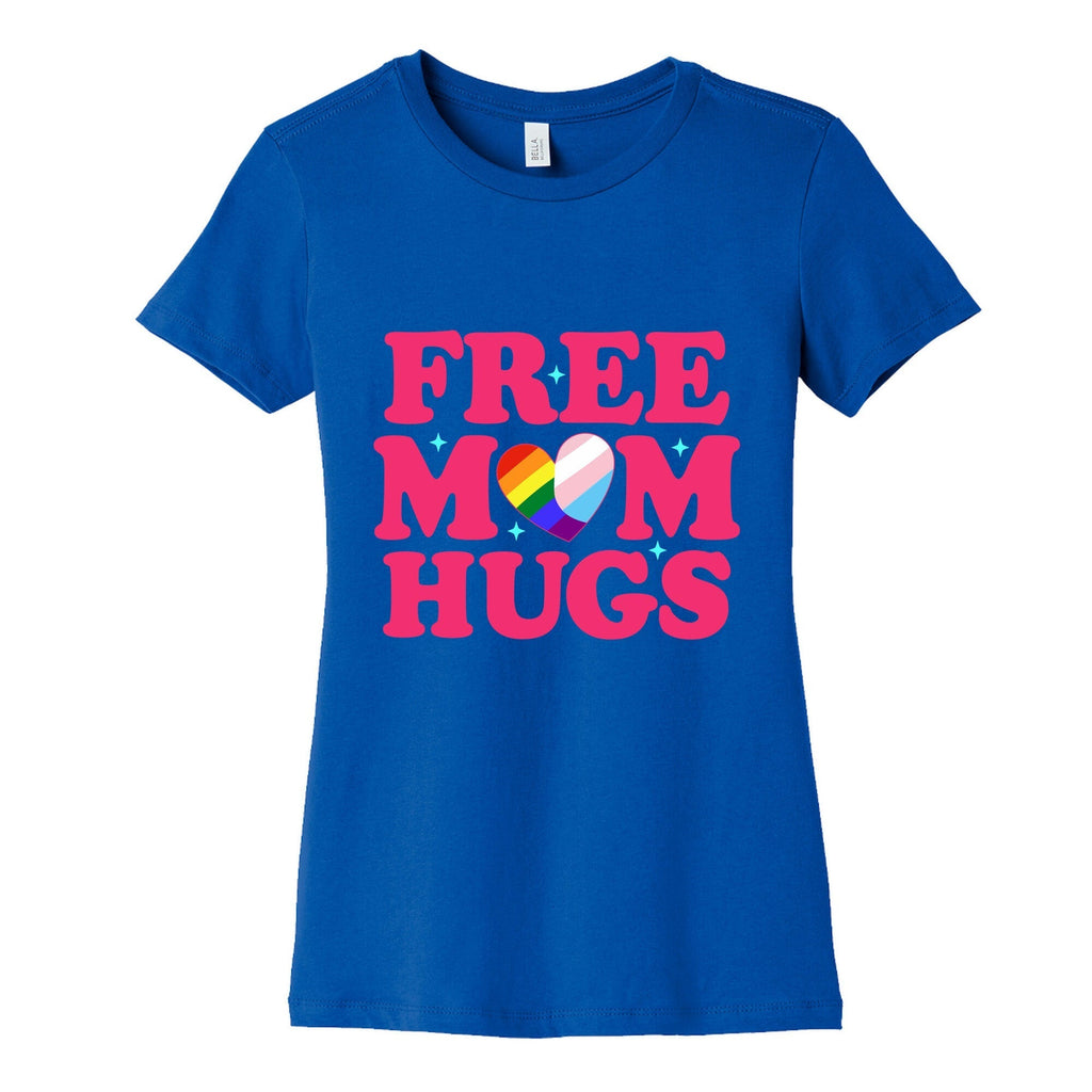 Free Mom Hugs Pride Womens Cotton Tee Hoodie, Sweatshirt | PureTeeCo.com (Image 2)