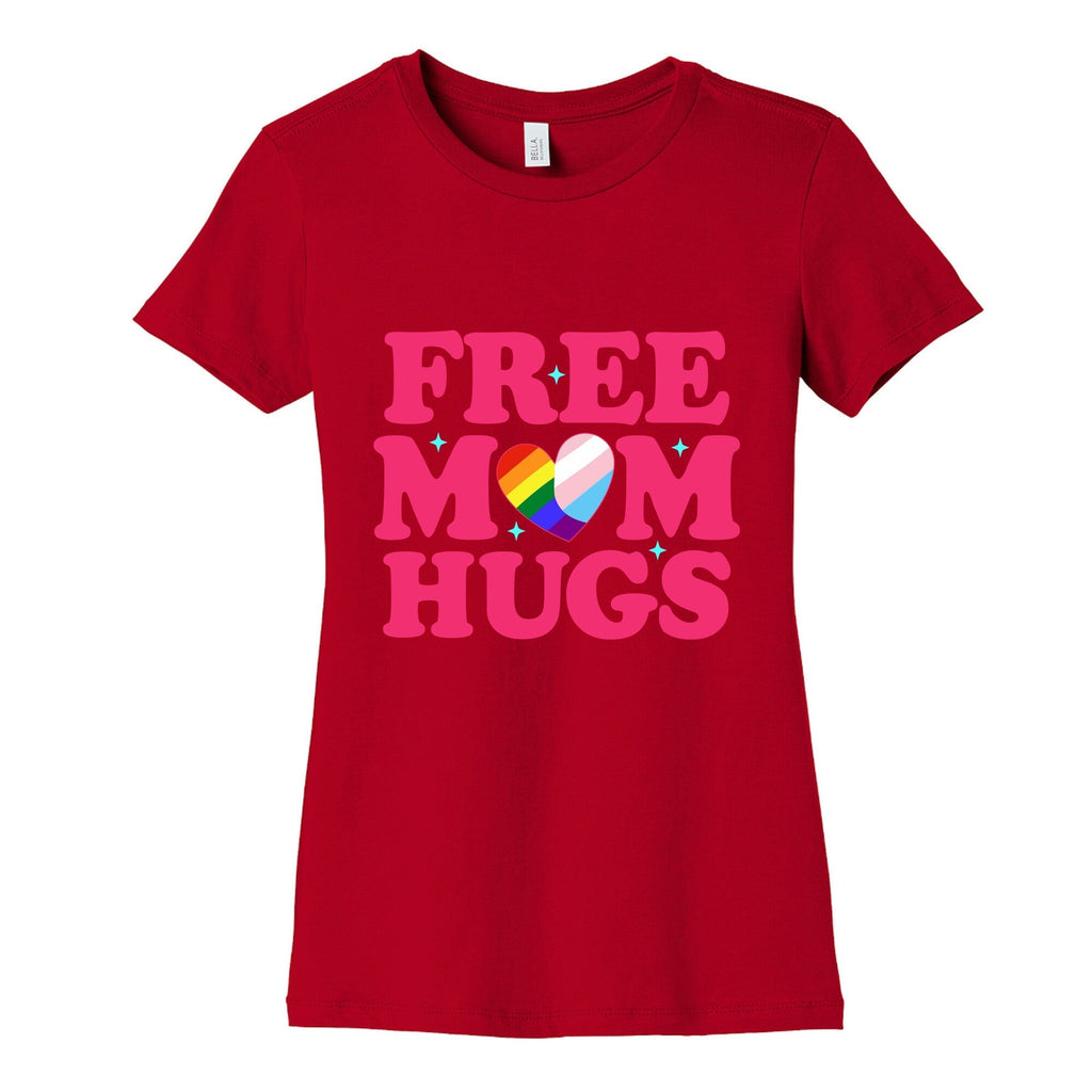Free Mom Hugs Pride Womens Cotton Tee Hoodie, Sweatshirt | PureTeeCo.com (Image 4)
