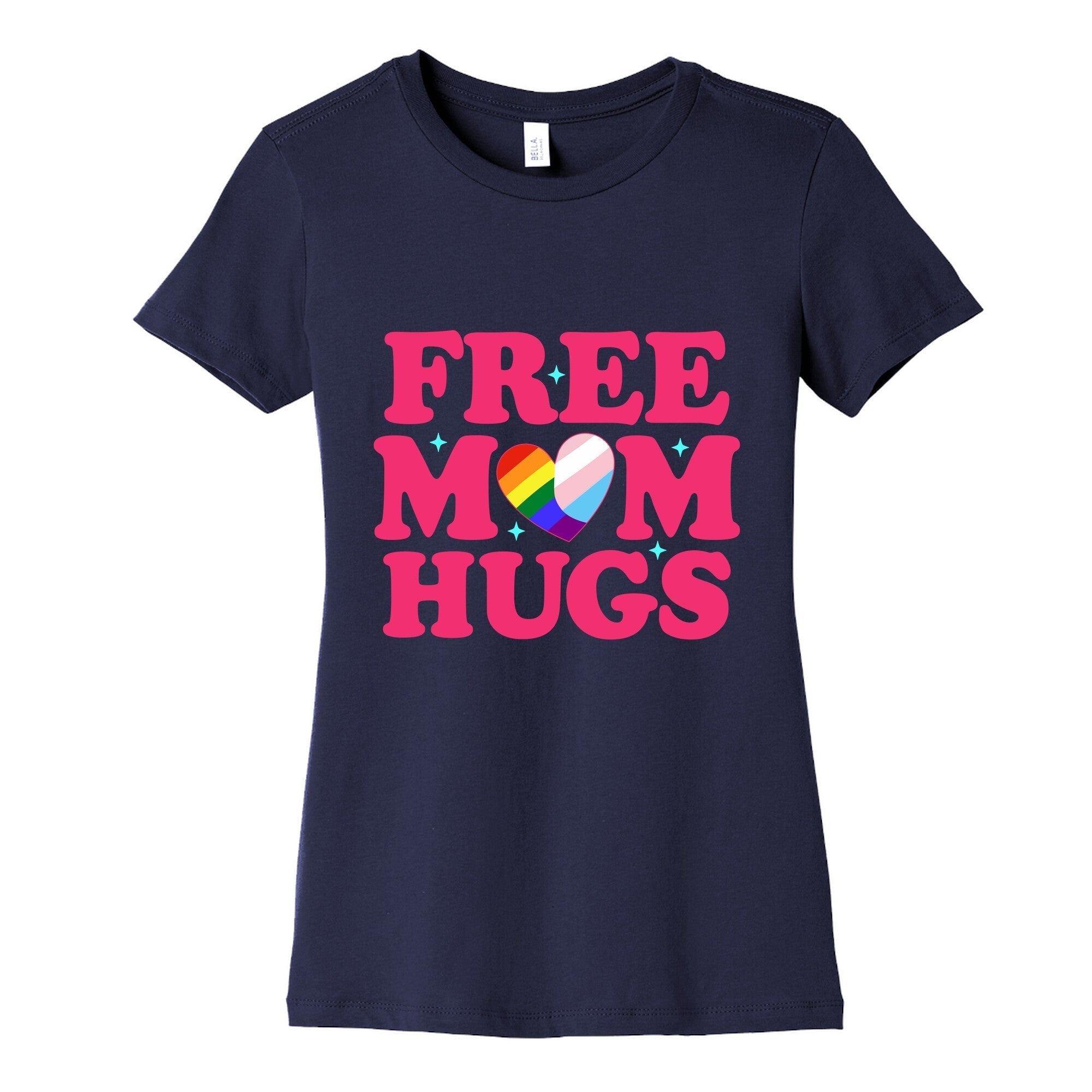 Free Mom Hugs Pride Womens Cotton Tee Hoodie, Sweatshirt | PureTeeCo.com (Image 5)