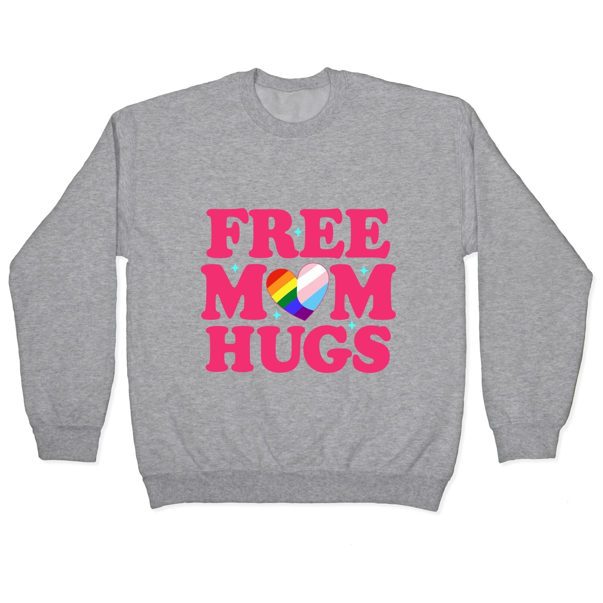 Free Mom Hugs Pride Crewneck Sweatshirt T-Shirts, Hoodie | PureTeeCo.com (Image 2)
