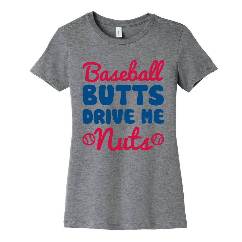 Baseball Butts Drive Me Nuts Women's Cotton Tee Hoodie, Sweatshirt | PureTeeCo.com (Image 2)