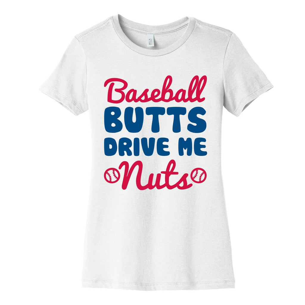 Baseball Butts Drive Me Nuts Women's Cotton Tee Hoodie, Sweatshirt | PureTeeCo.com (Image 3)