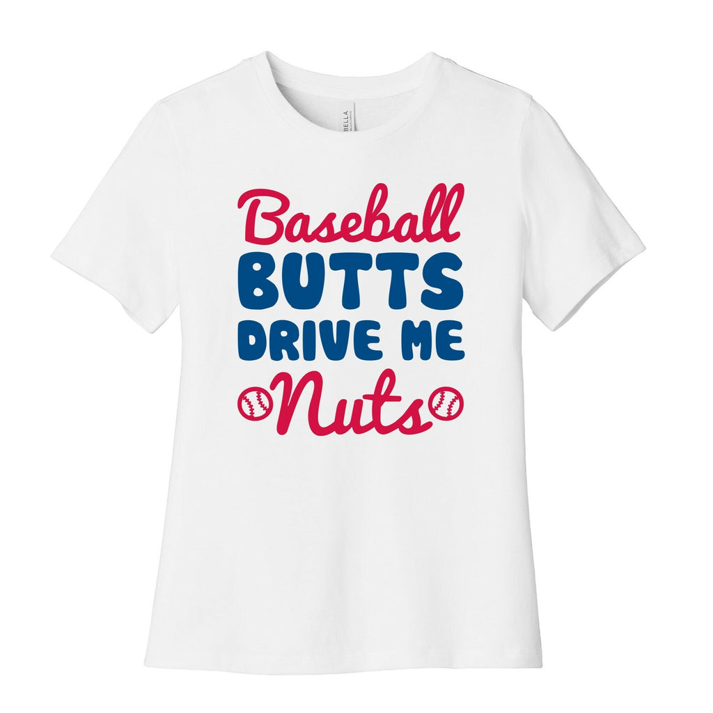 Baseball Butts Drive Me Nuts Women's Cotton Tee Hoodie, Sweatshirt | PureTeeCo.com (Image 1)