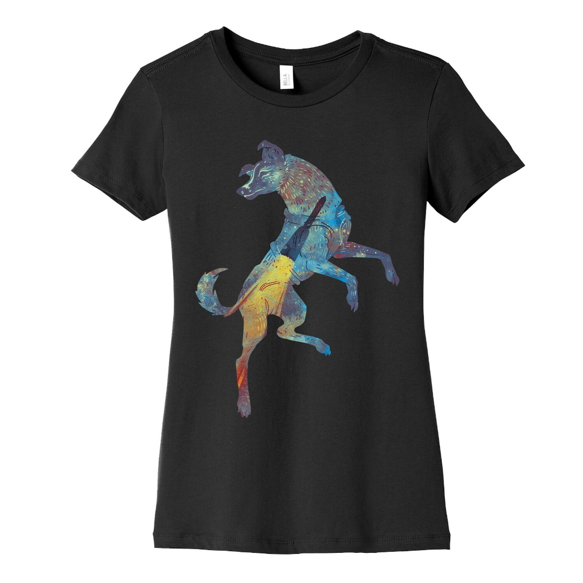 Astronaut Dog Laika Women's Cotton Tee Hoodie, Sweatshirt | PureTeeCo.com (Image 5)