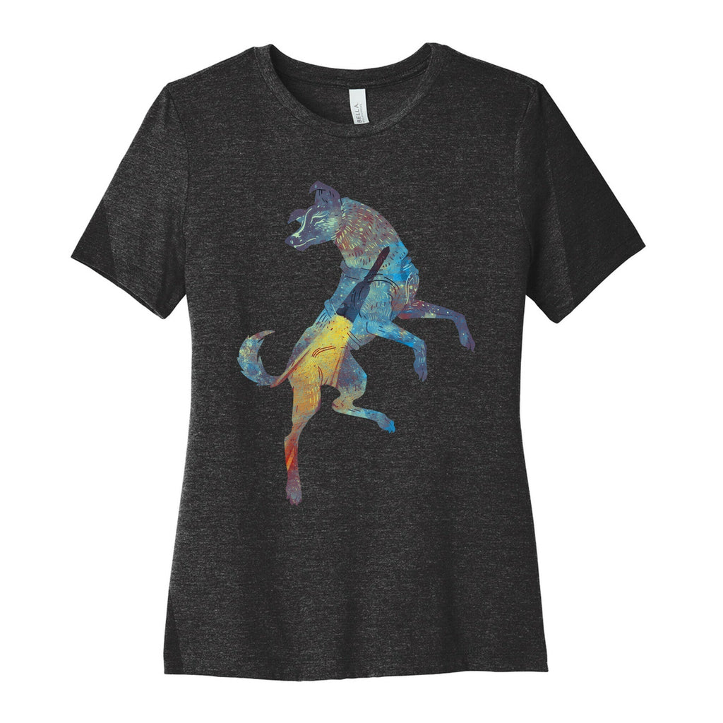 Astronaut Dog Laika Women's Cotton Tee Hoodie, Sweatshirt | PureTeeCo.com (Image 1)
