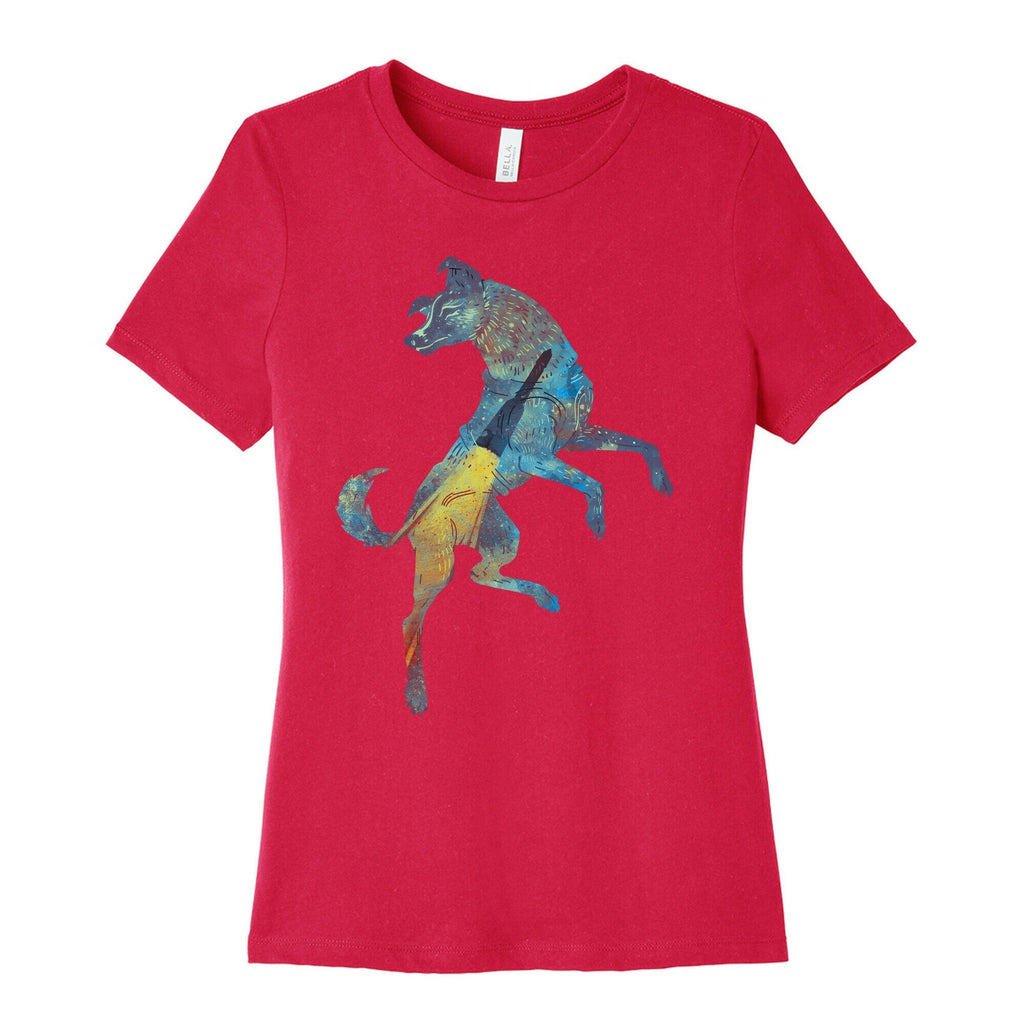 Astronaut Dog Laika Women's Cotton Tee Hoodie, Sweatshirt | PureTeeCo.com (Image 2)