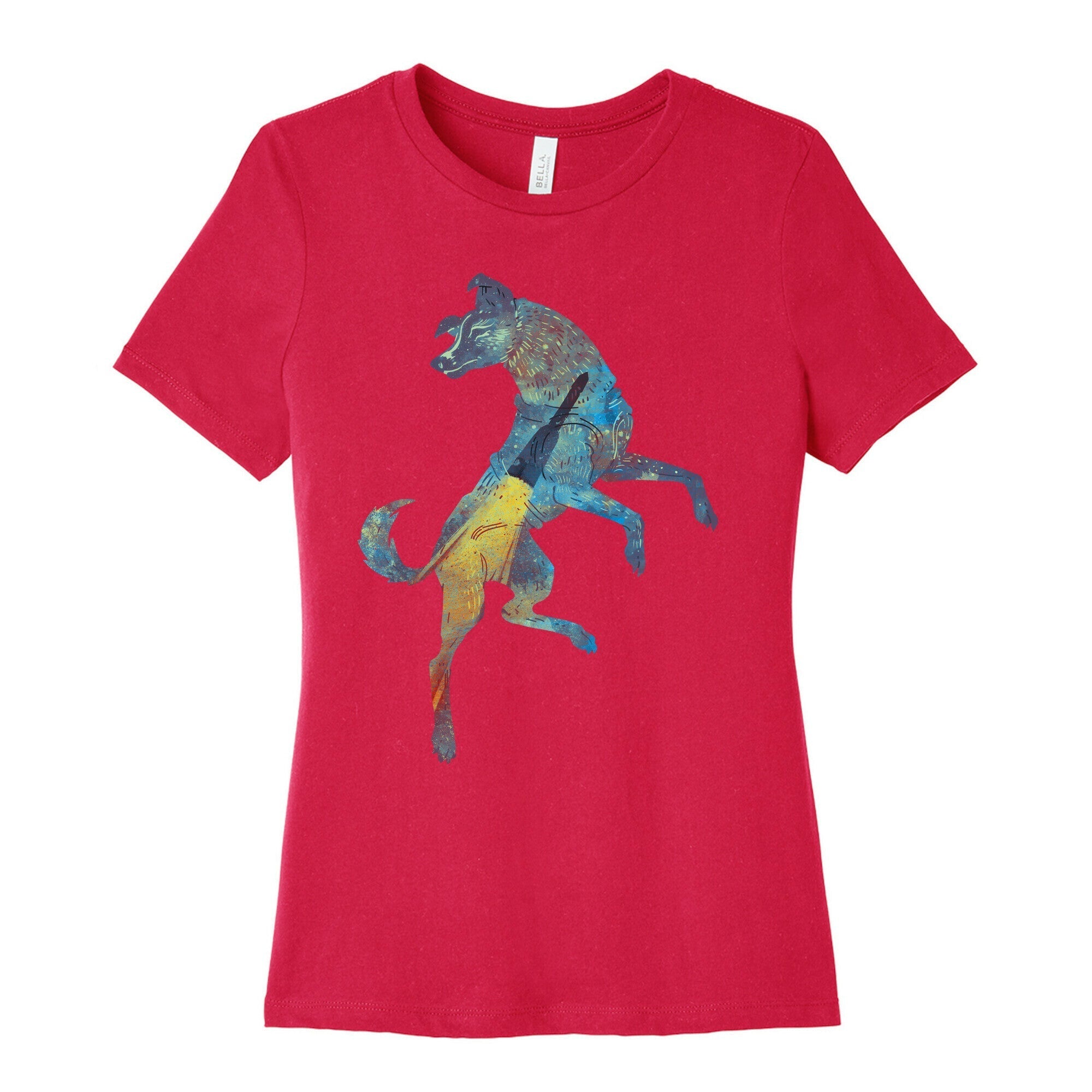 Astronaut Dog Laika Women's Cotton Tee Hoodie, Sweatshirt | PureTeeCo.com (Image 2)