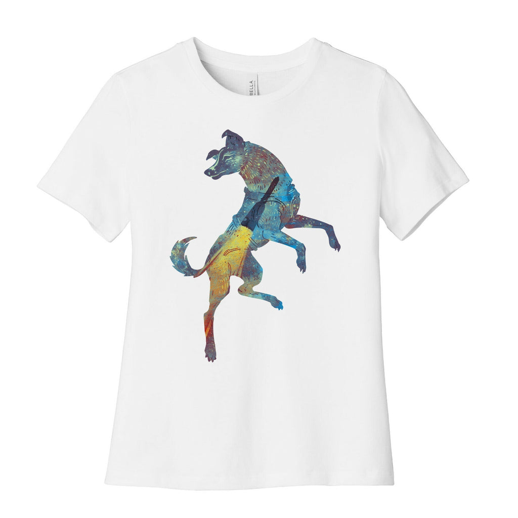 Astronaut Dog Laika Women's Cotton Tee Hoodie, Sweatshirt | PureTeeCo.com (Image 4)