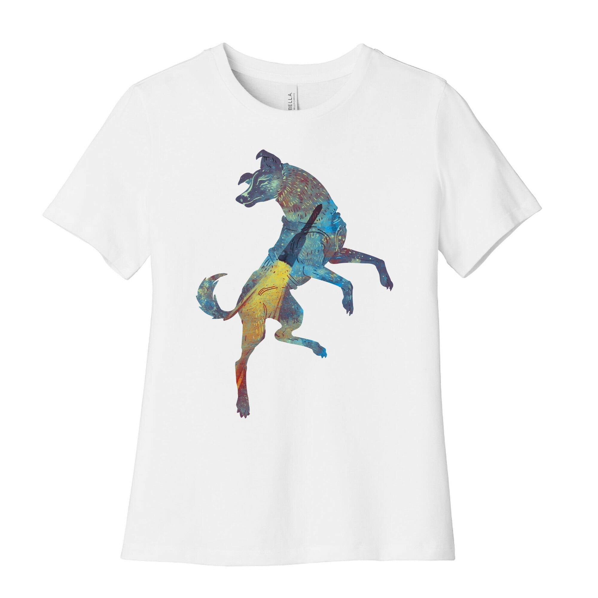 Astronaut Dog Laika Women's Cotton Tee Hoodie, Sweatshirt | PureTeeCo.com (Image 4)