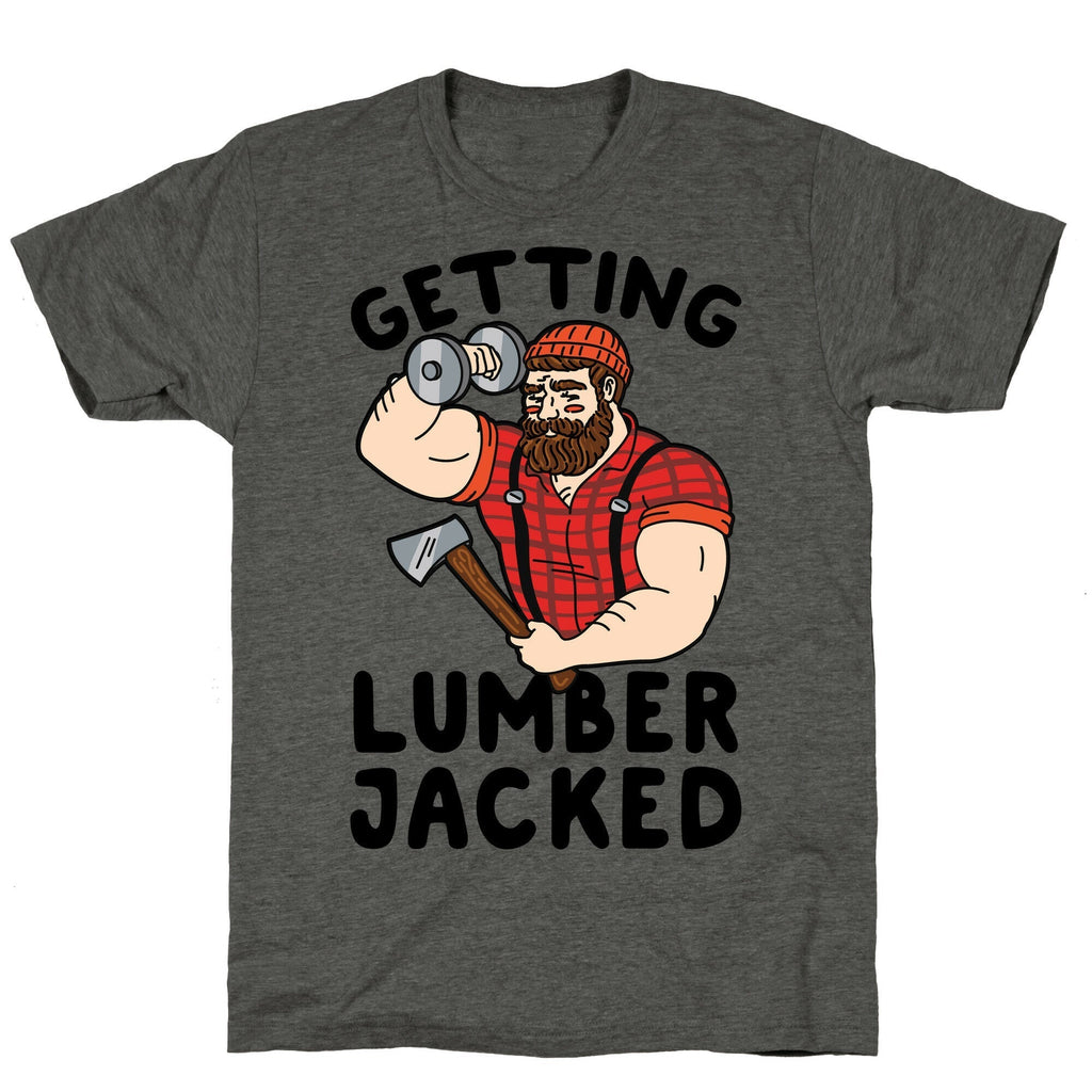 Getting Lumberjacked Unisex Triblend Tee Hoodie, Sweatshirt | PureTeeCo.com (Image 2)