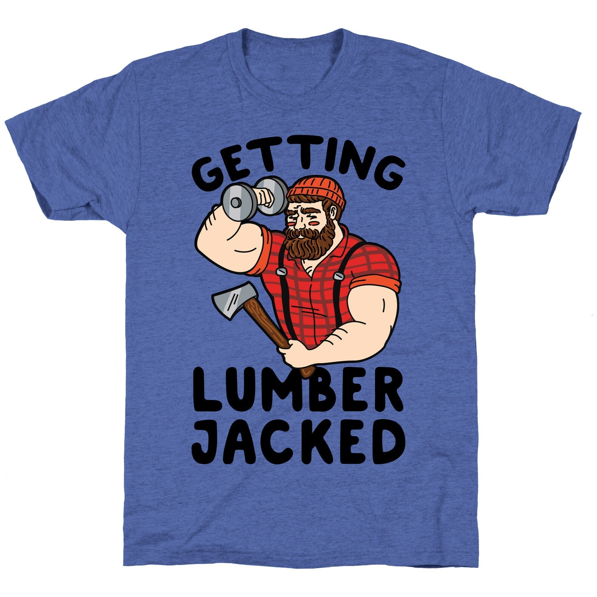 Getting Lumberjacked Unisex Triblend Tee Hoodie, Sweatshirt | PureTeeCo.com (Image 4)