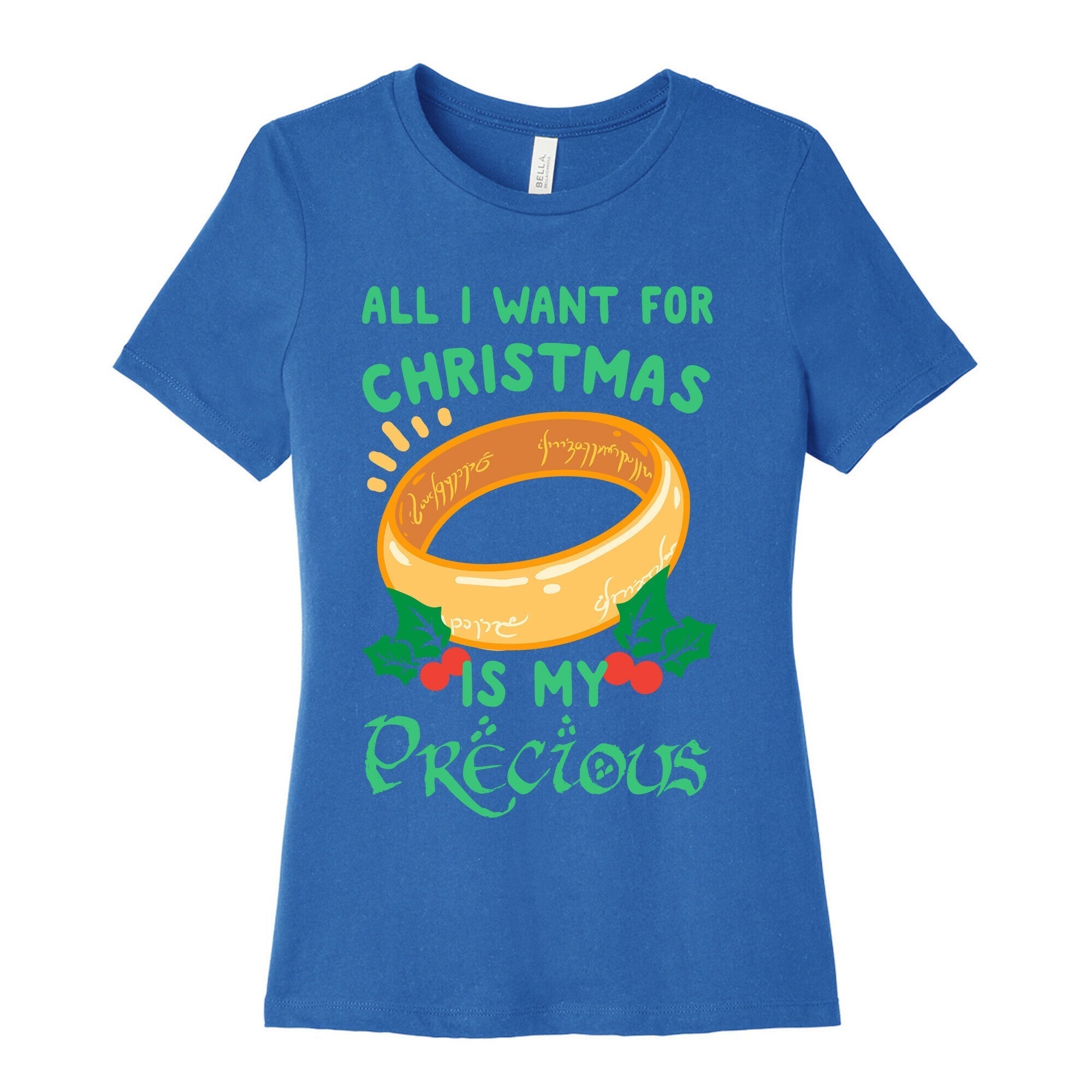 All I Want For Christmas is My Precious Women's Cotton Tee Hoodie, Sweatshirt | PureTeeCo.com (Image 3)