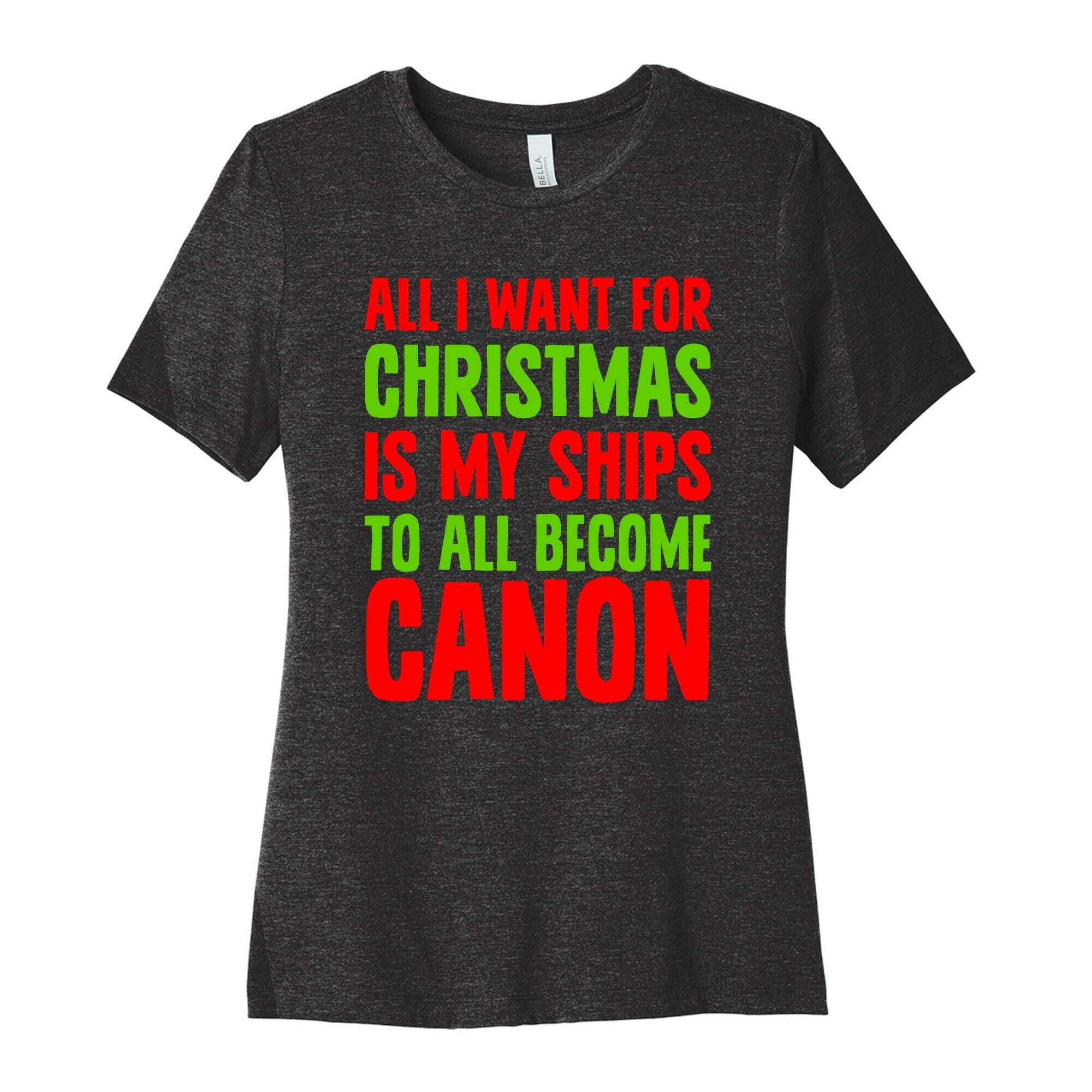 All I Want For Christmas Is My Ships To All Become Canon Women's Cotton Tee Hoodie, Sweatshirt | PureTeeCo.com (Image 1)