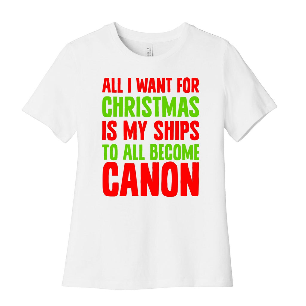 All I Want For Christmas Is My Ships To All Become Canon Women's Cotton Tee Hoodie, Sweatshirt | PureTeeCo.com (Image 4)