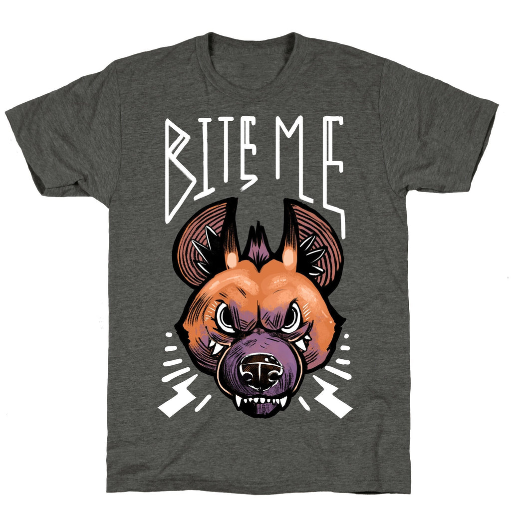 Bite Me- Hyena Unisex Triblend Tee Hoodie, Sweatshirt | PureTeeCo.com (Image 3)