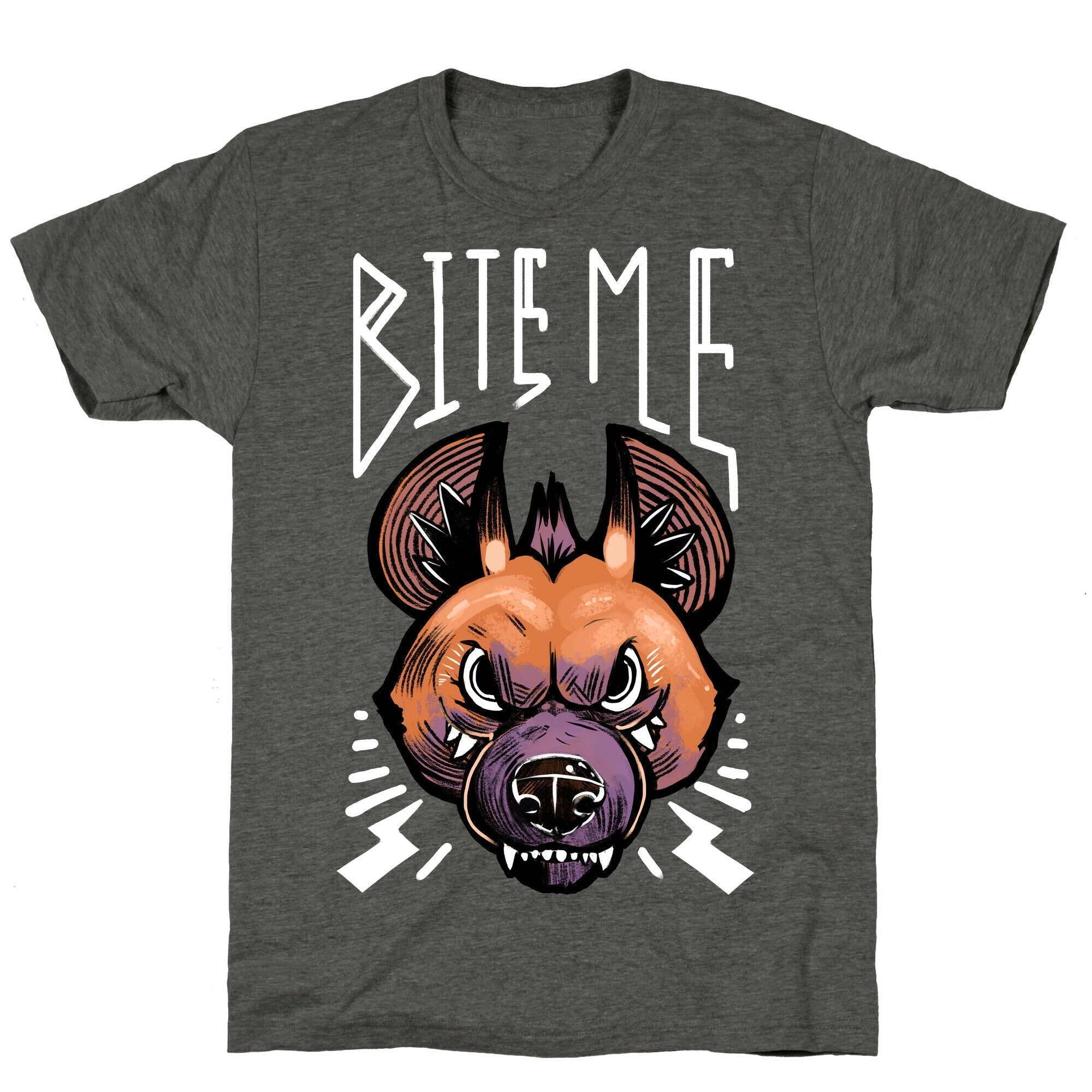 Bite Me- Hyena Unisex Triblend Tee Hoodie, Sweatshirt | PureTeeCo.com (Image 3)