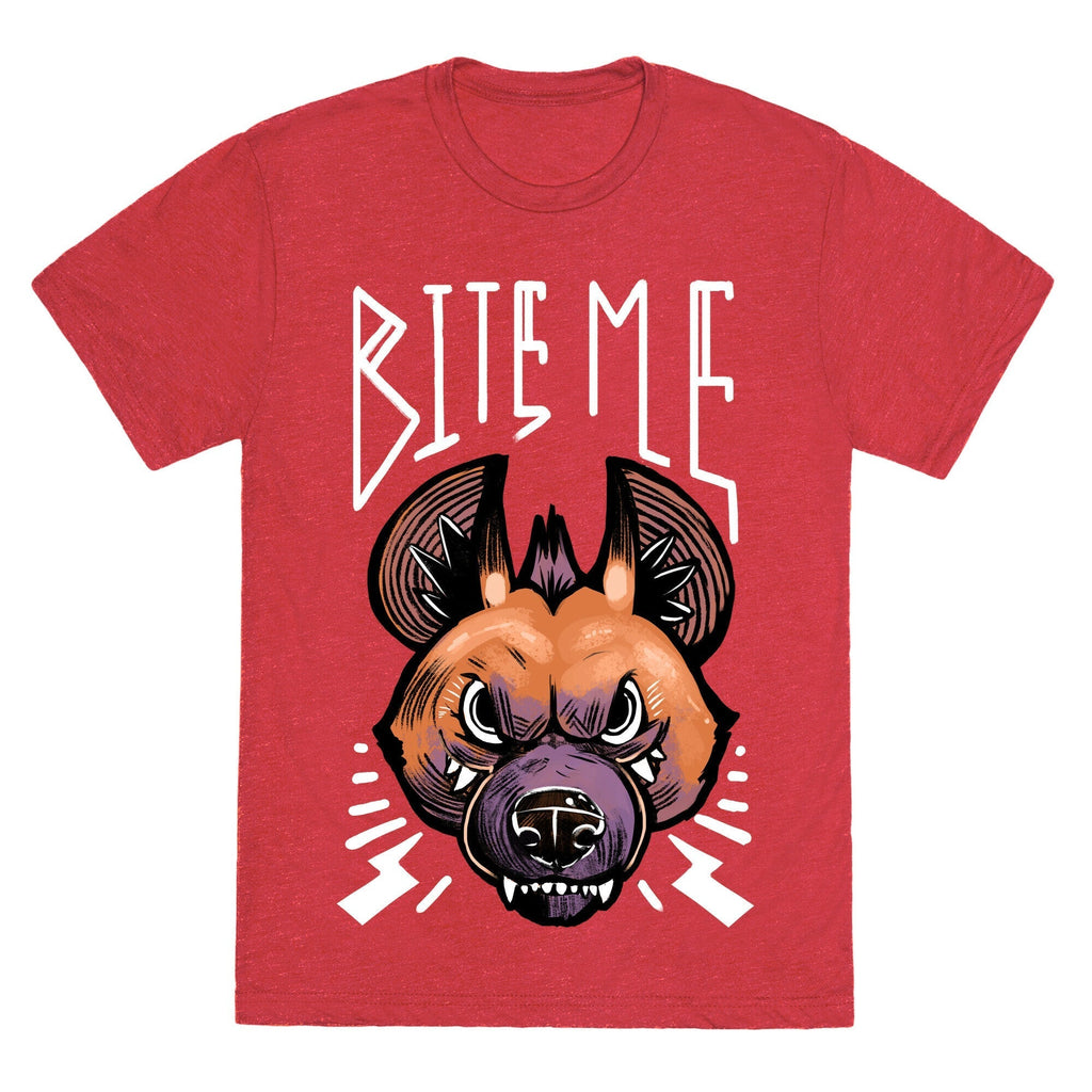 Bite Me- Hyena Unisex Triblend Tee Hoodie, Sweatshirt | PureTeeCo.com (Image 4)