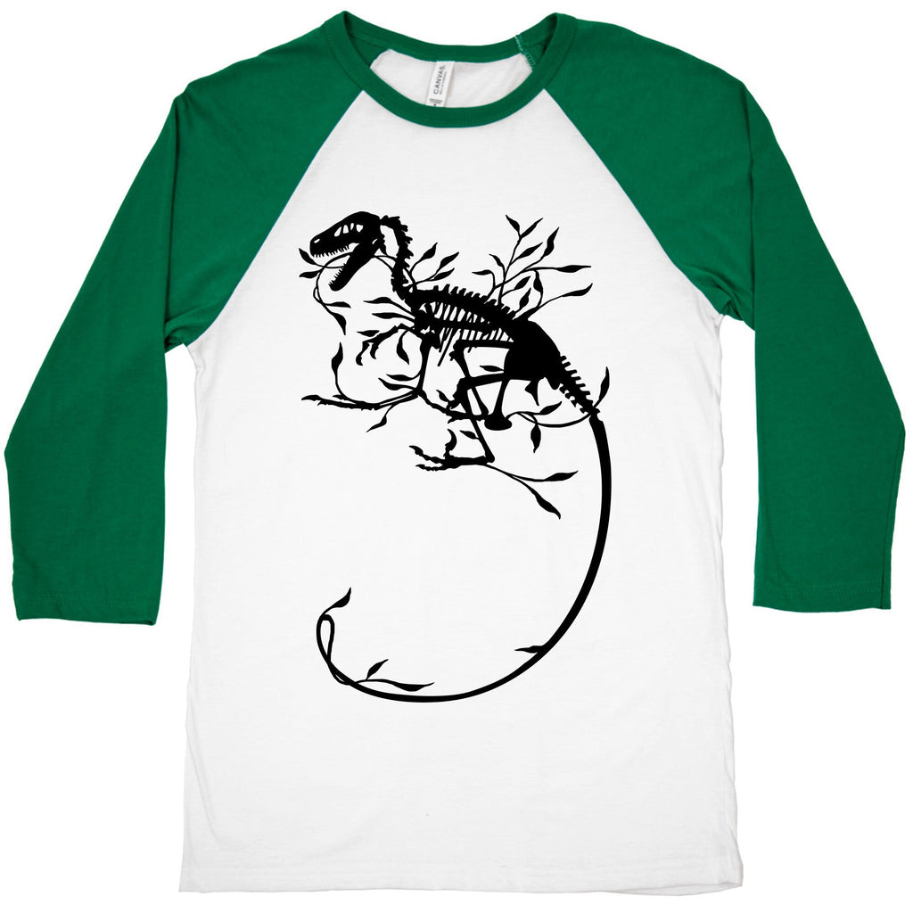 Floral Dinosaur Baseball Tee Hoodie, Sweatshirt | PureTeeCo.com (Image 2)
