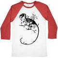 Floral Dinosaur Baseball Tee Hoodie, Sweatshirt | PureTeeCo.com (Image 1)