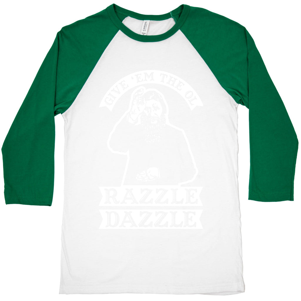 Give 'Em the Ol Razzle Dazzle Rasputin Baseball Tee Hoodie, Sweatshirt | PureTeeCo.com (Image 3)