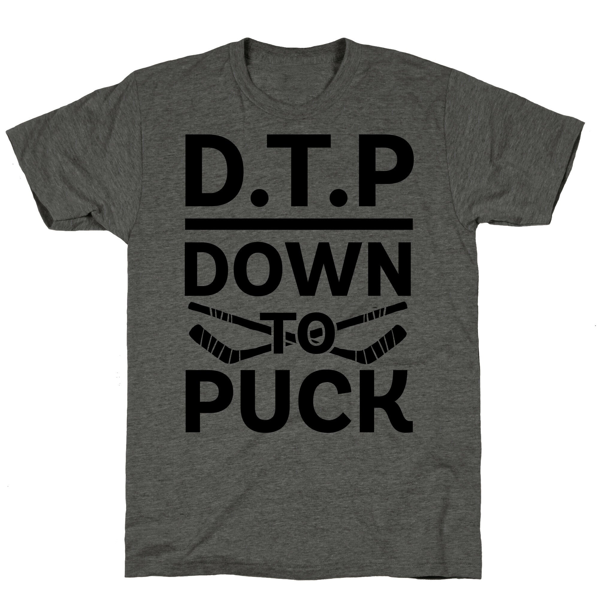 D.T.P (Down To Puck) Unisex Triblend Tee Hoodie, Sweatshirt | PureTeeCo.com (Image 2)