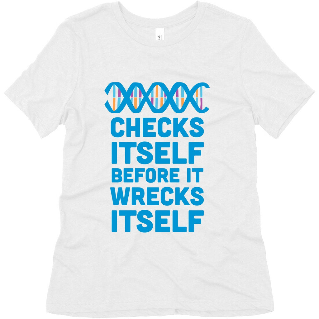 DNA Checks Itself Before It Wrecks Itself Women's Triblend Tee Hoodie, Sweatshirt | PureTeeCo.com (Image 2)