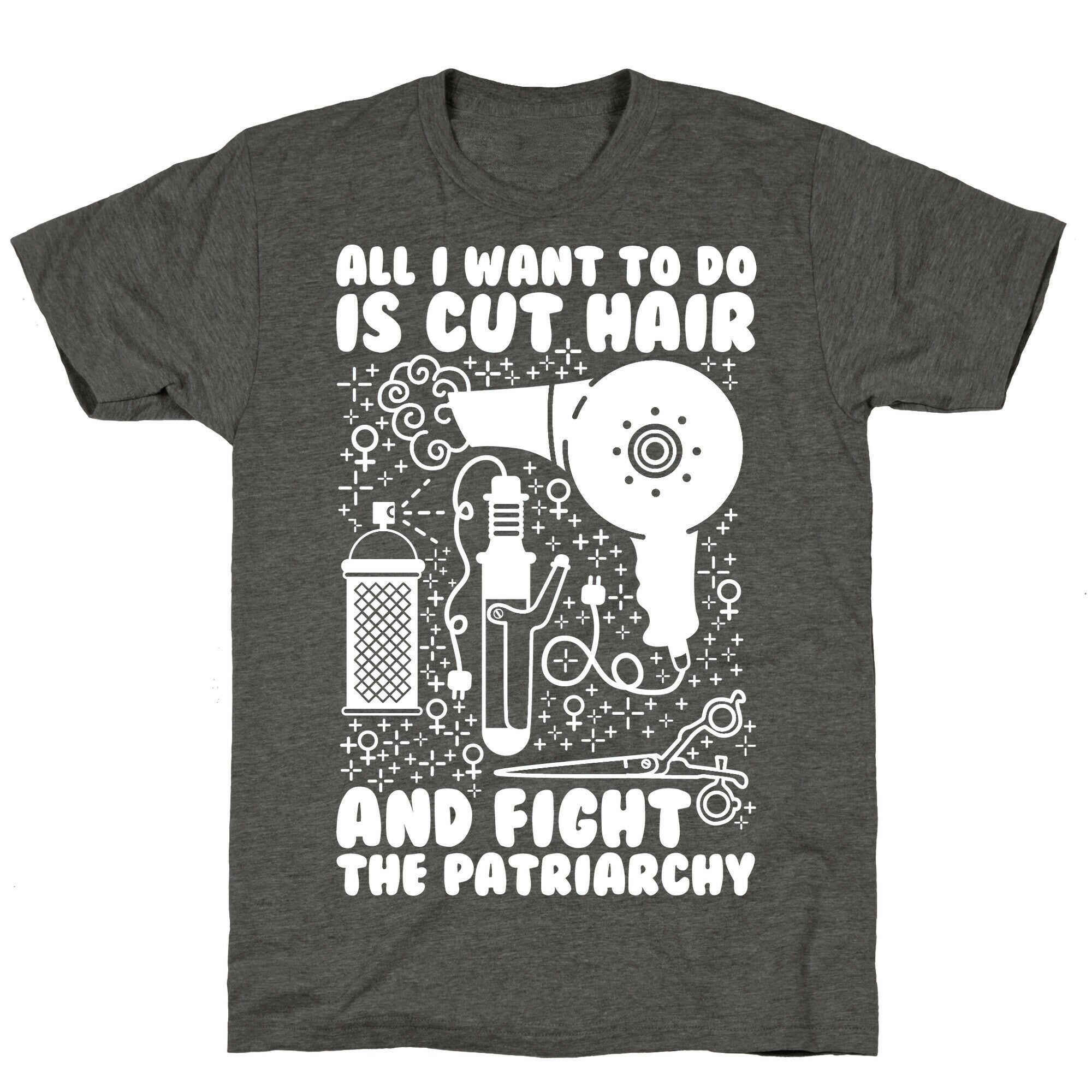 All I Want to Do is Cut Hair and Fight the Patriarchy Unisex Triblend Tee Hoodie, Sweatshirt | PureTeeCo.com (Image 3)