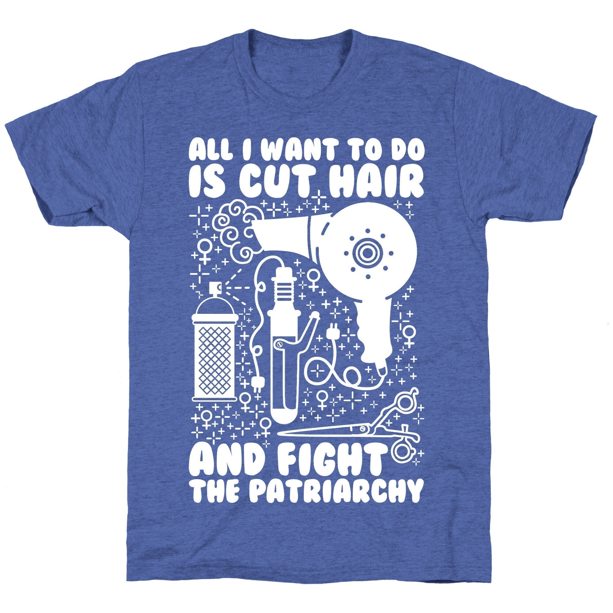 All I Want to Do is Cut Hair and Fight the Patriarchy Unisex Triblend Tee Hoodie, Sweatshirt | PureTeeCo.com (Image 5)