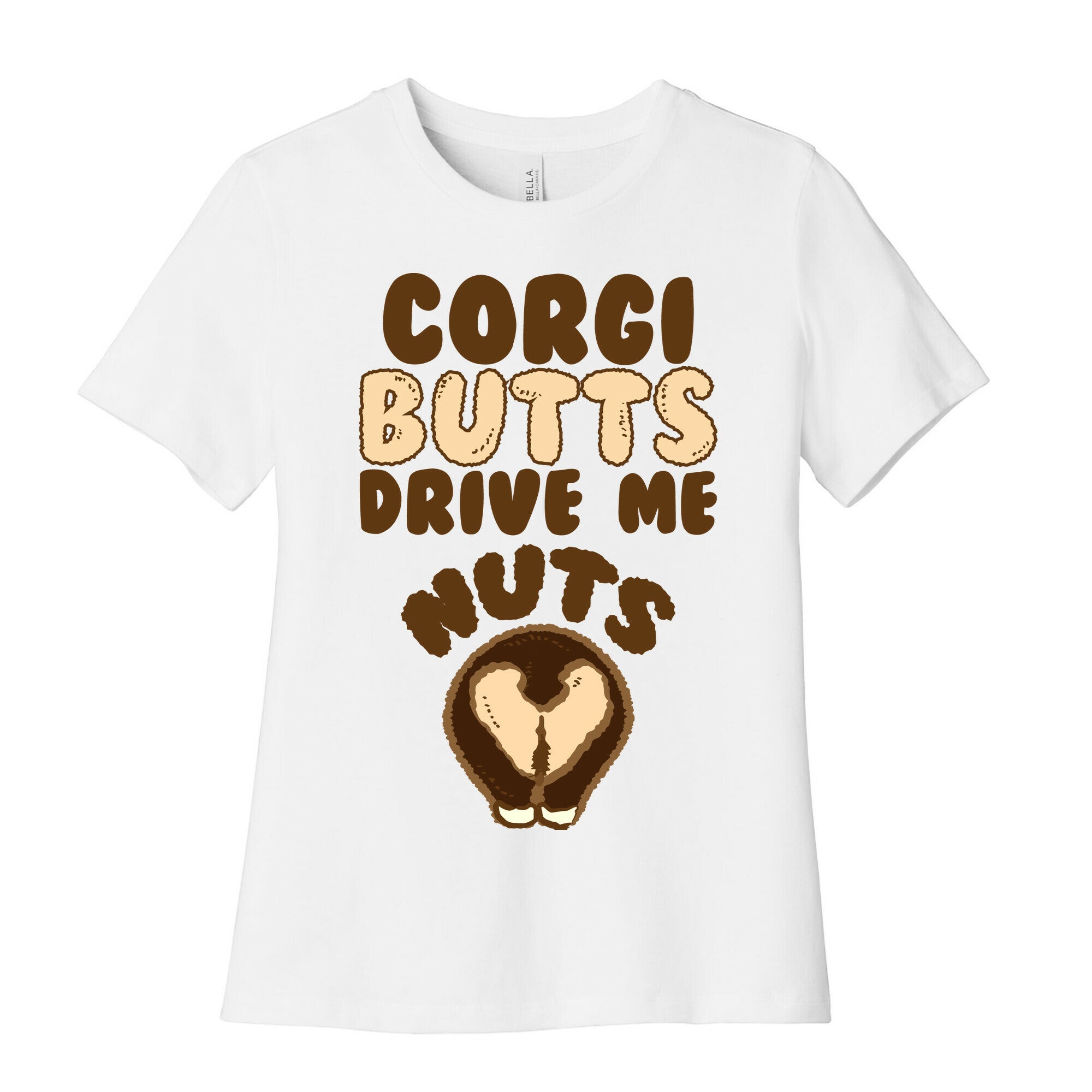Corgi Butts Women's Cotton Tee Hoodie, Sweatshirt | PureTeeCo.com (Image 1)