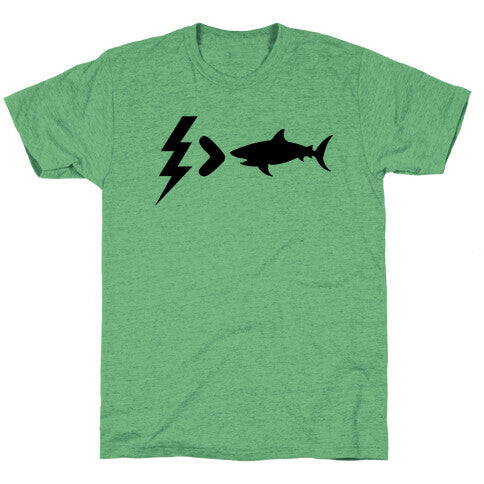 Electrocution Over Shark Trump Unisex Triblend Tee Hoodie, Sweatshirt | PureTeeCo.com (Image 1)