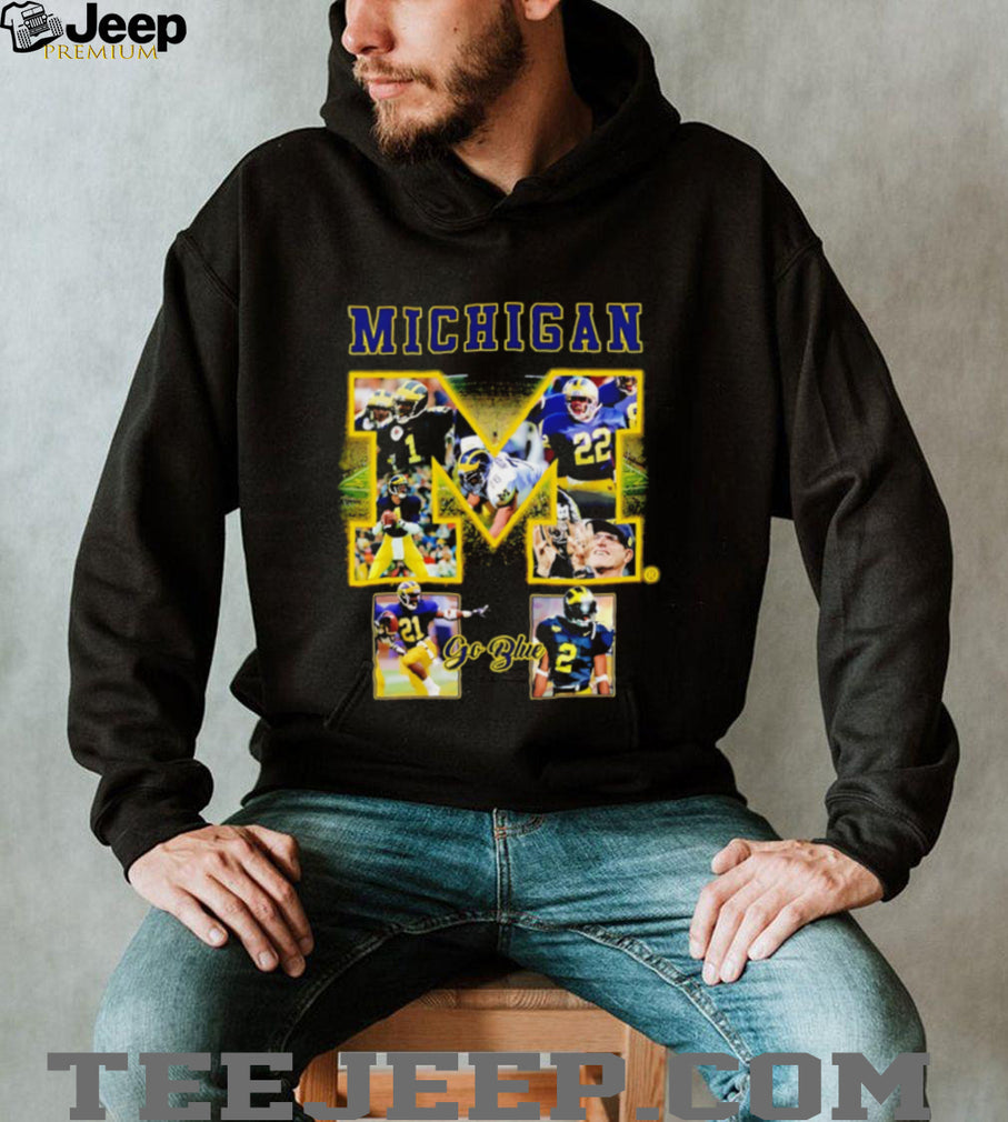Michigan Wolverines Go Blue Football Team Collage shirt