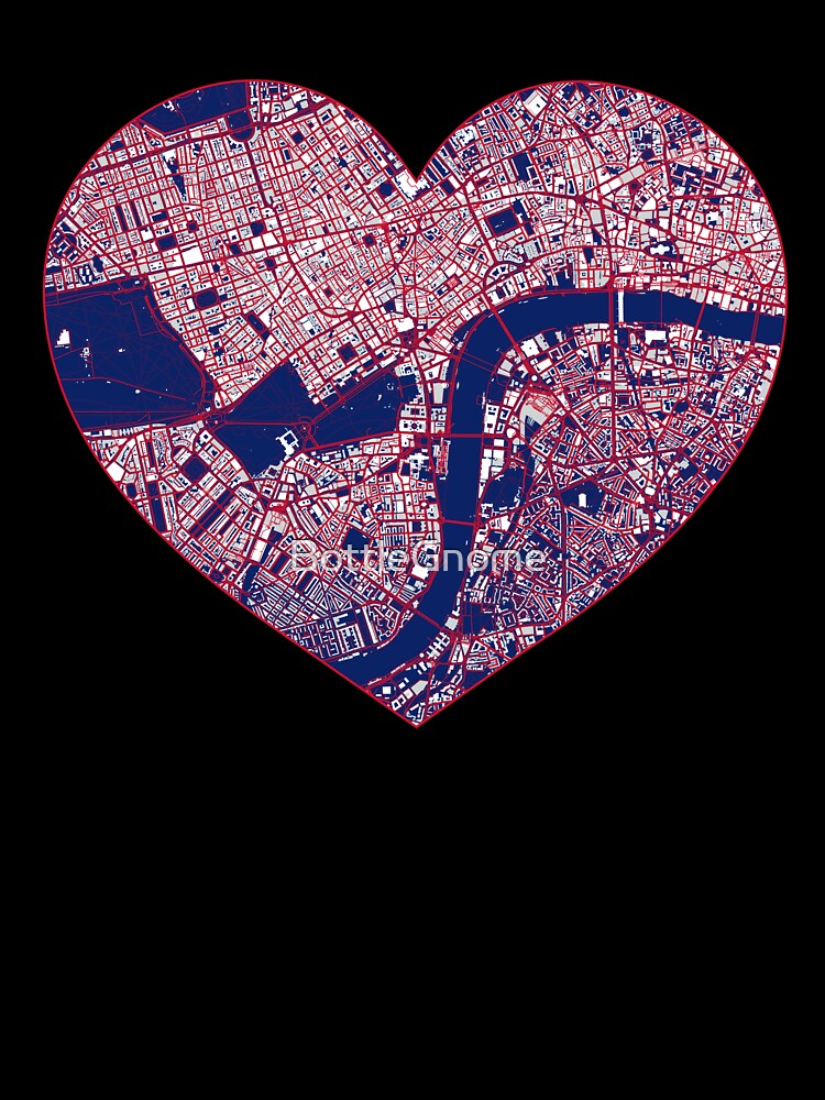 London Heart Map – English Football Inspired City Art by BottleGnome